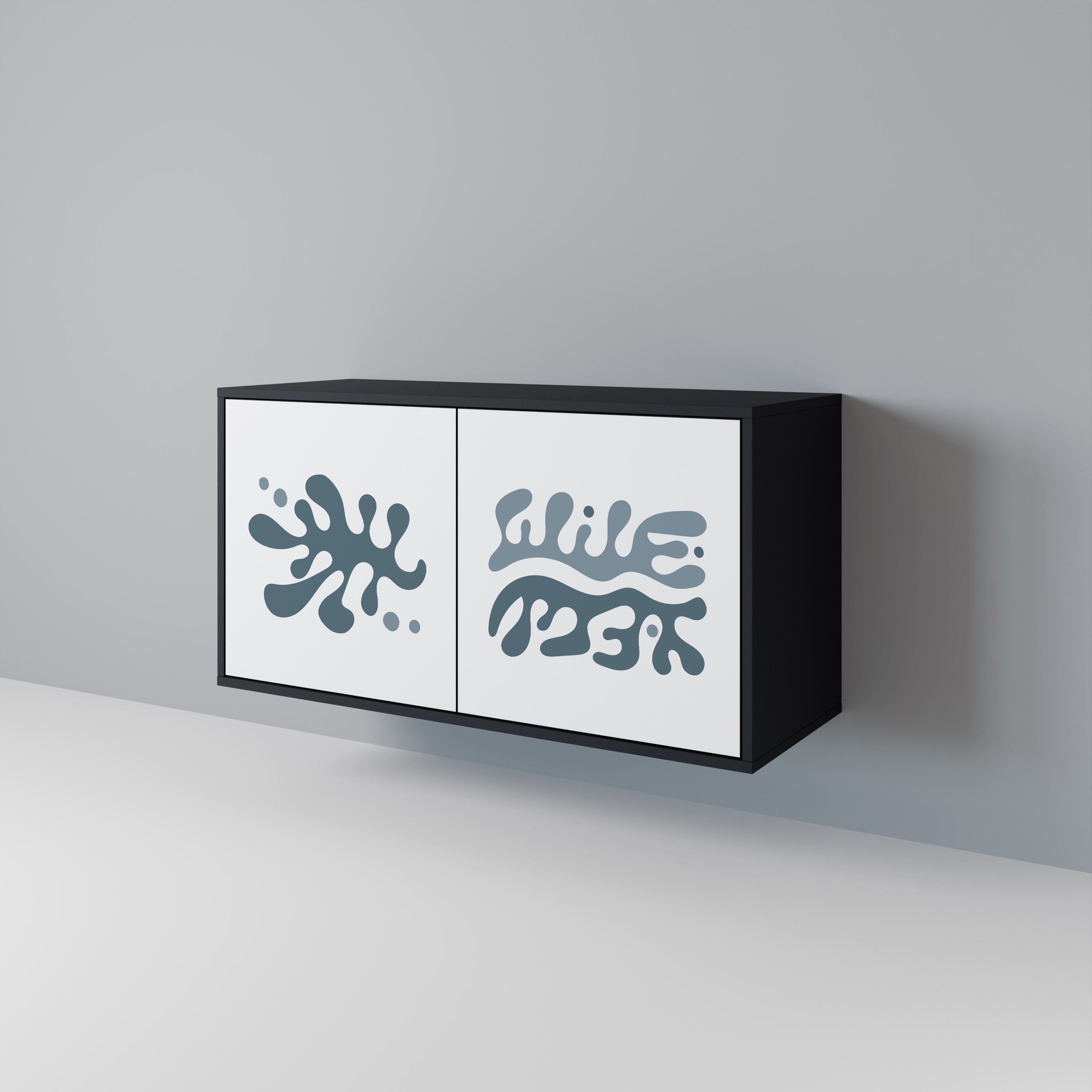 Buffet 2 portes WONDERLAND VEGETATION en finition noire