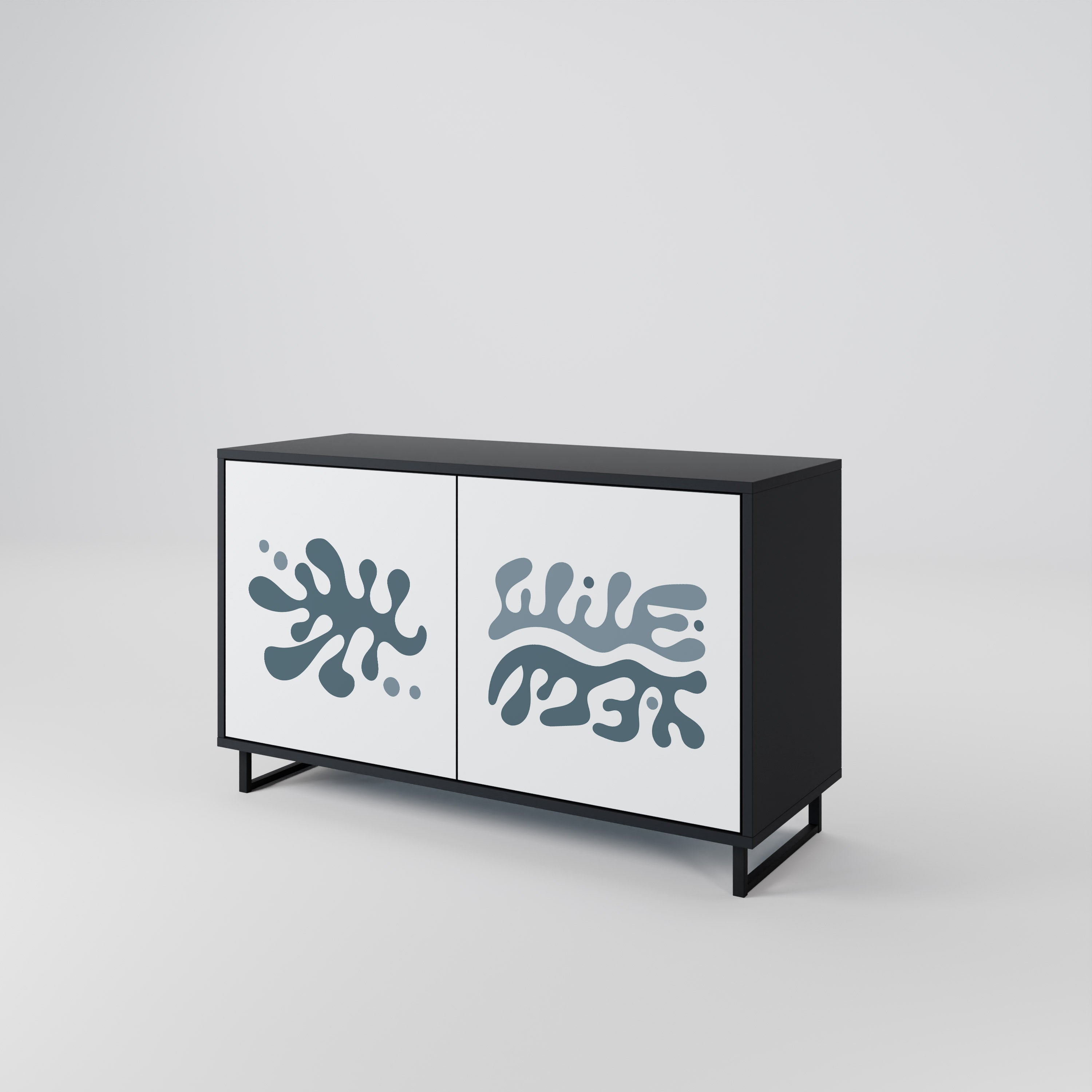 Buffet 2 portes WONDERLAND VEGETATION en finition noire