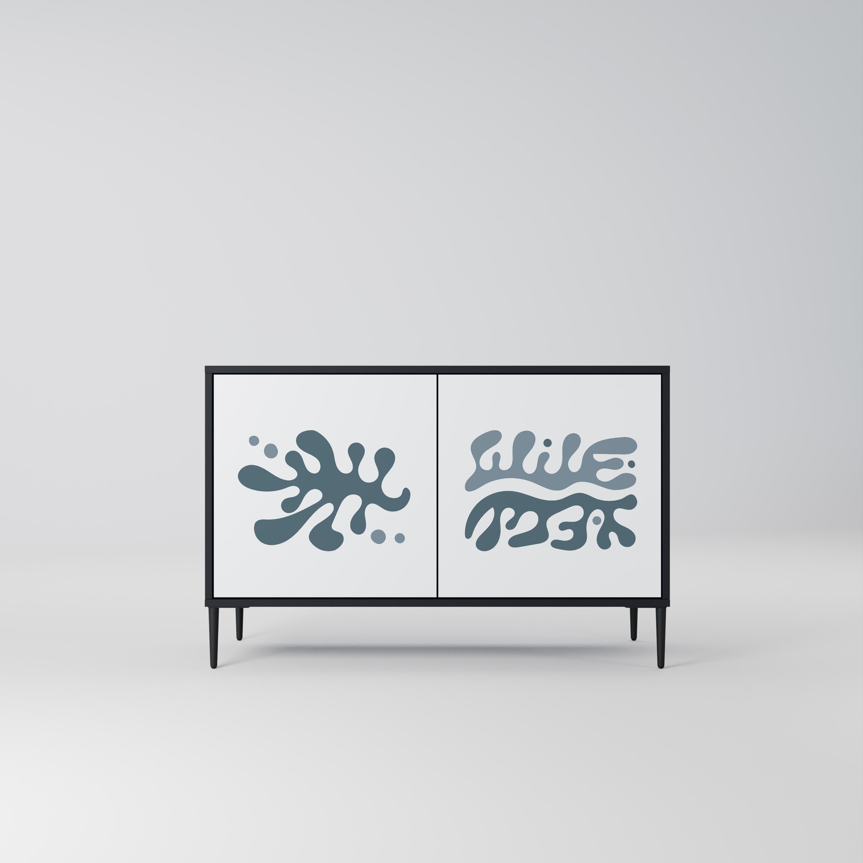 Buffet 2 portes WONDERLAND VEGETATION en finition noire