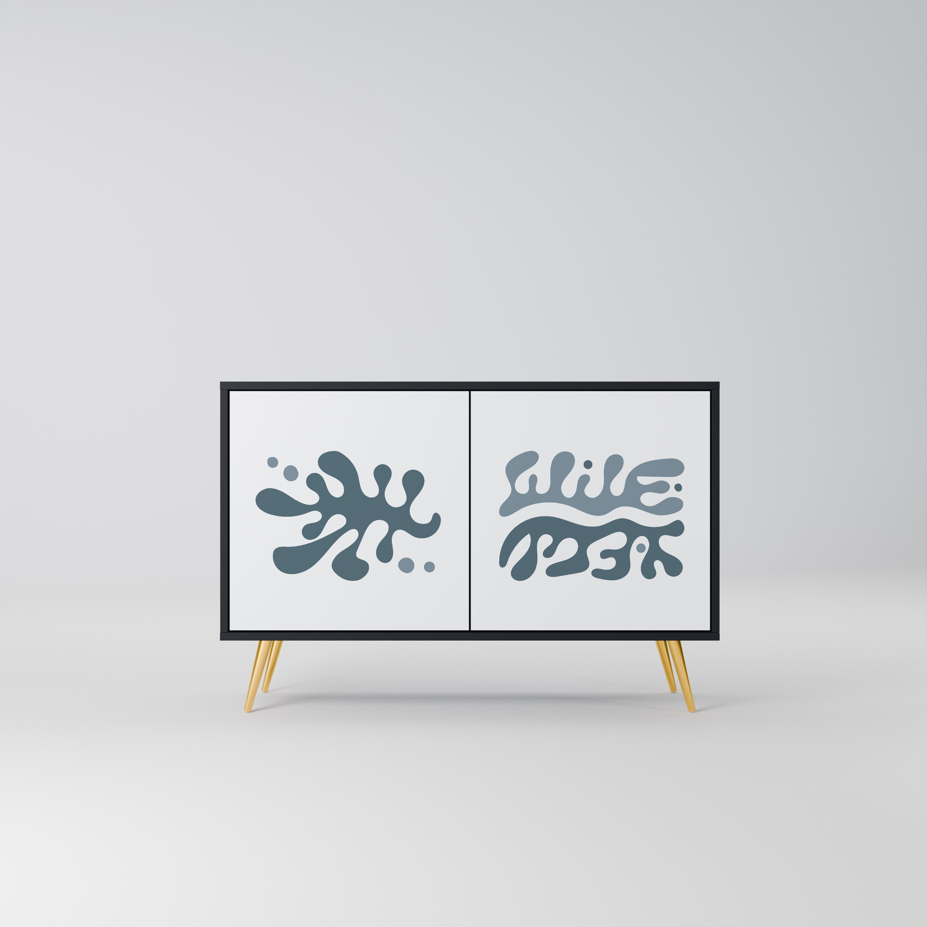 Buffet 2 portes WONDERLAND VEGETATION en finition noire