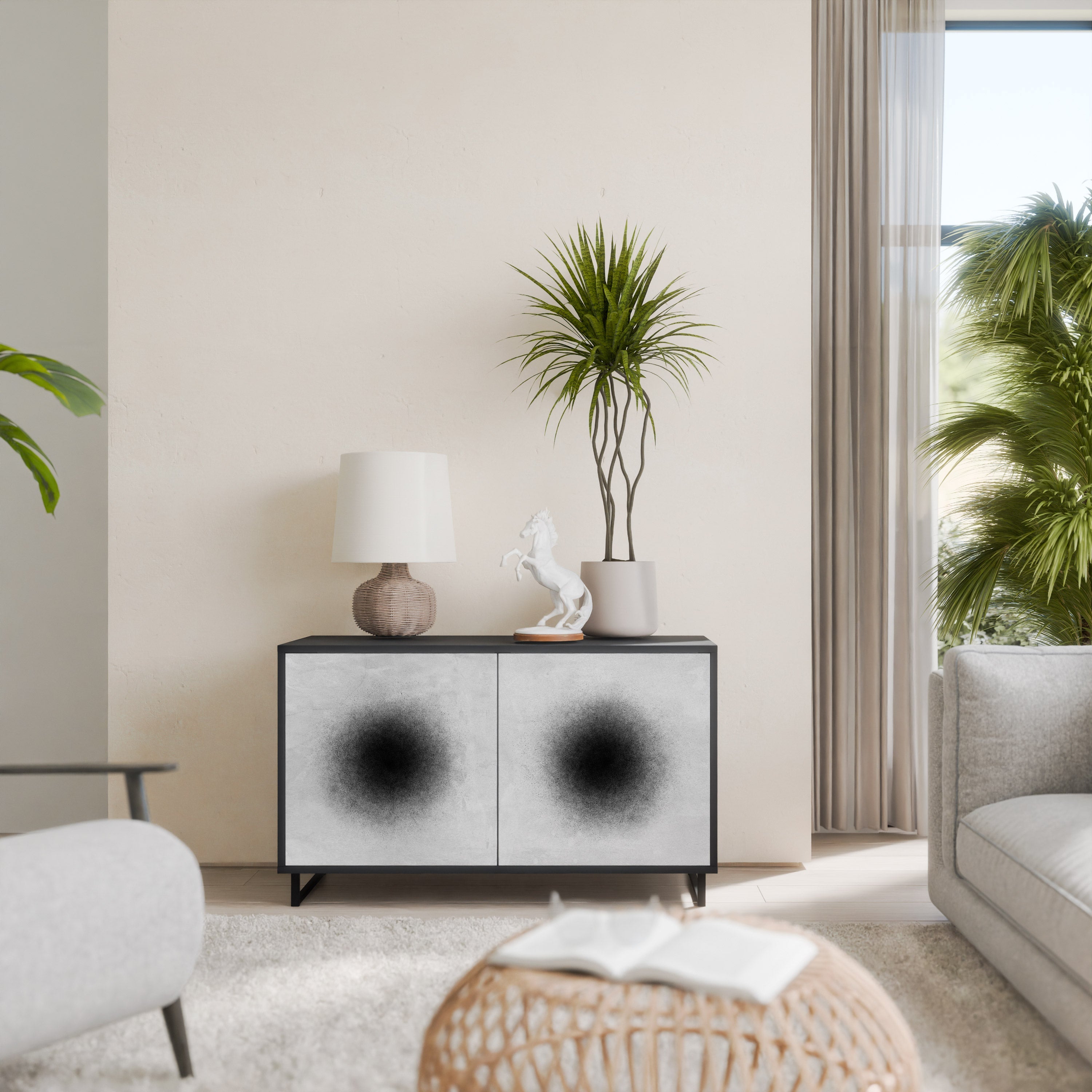 Buffet 2 portes BLACK HOLE finition noire