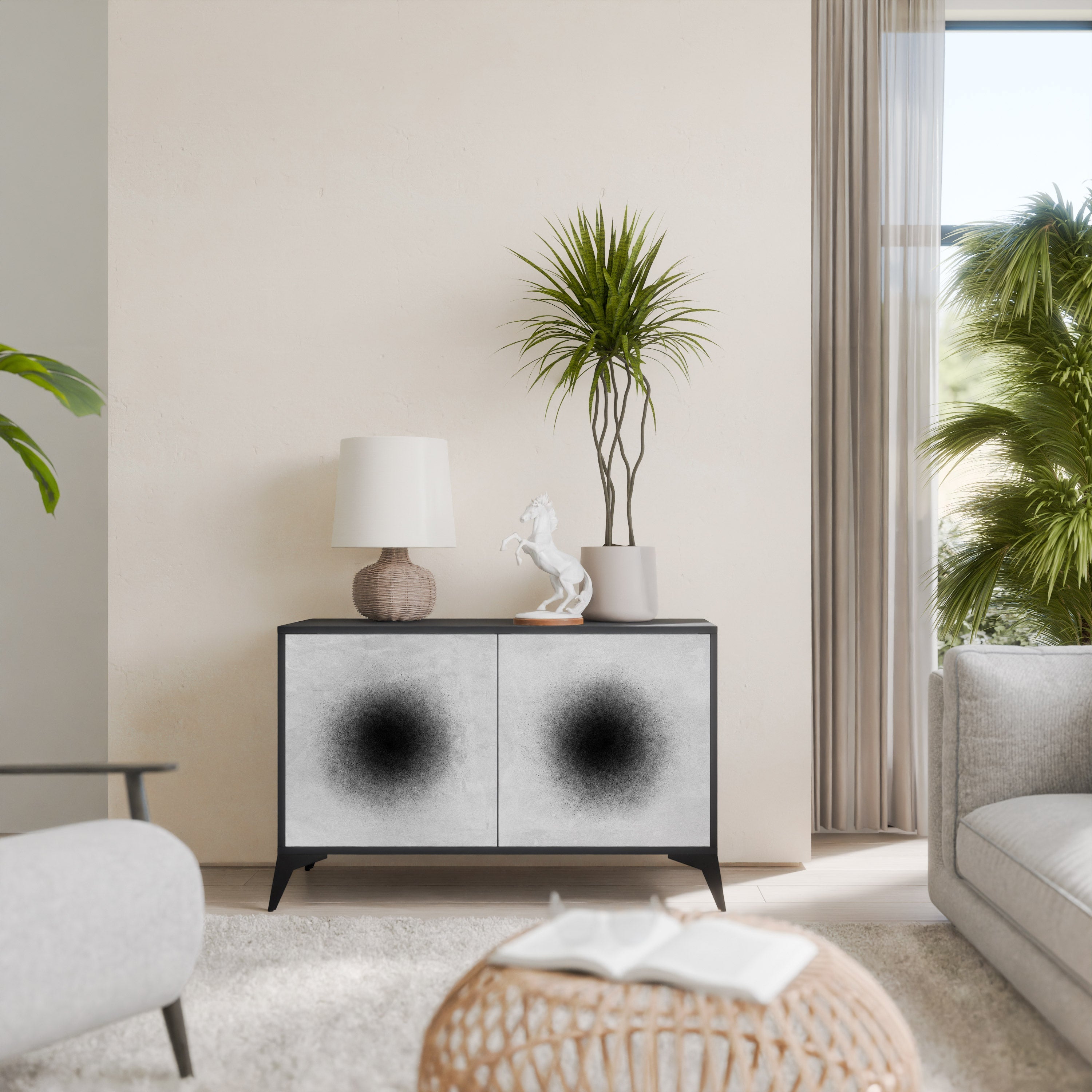 Buffet 2 portes BLACK HOLE finition noire