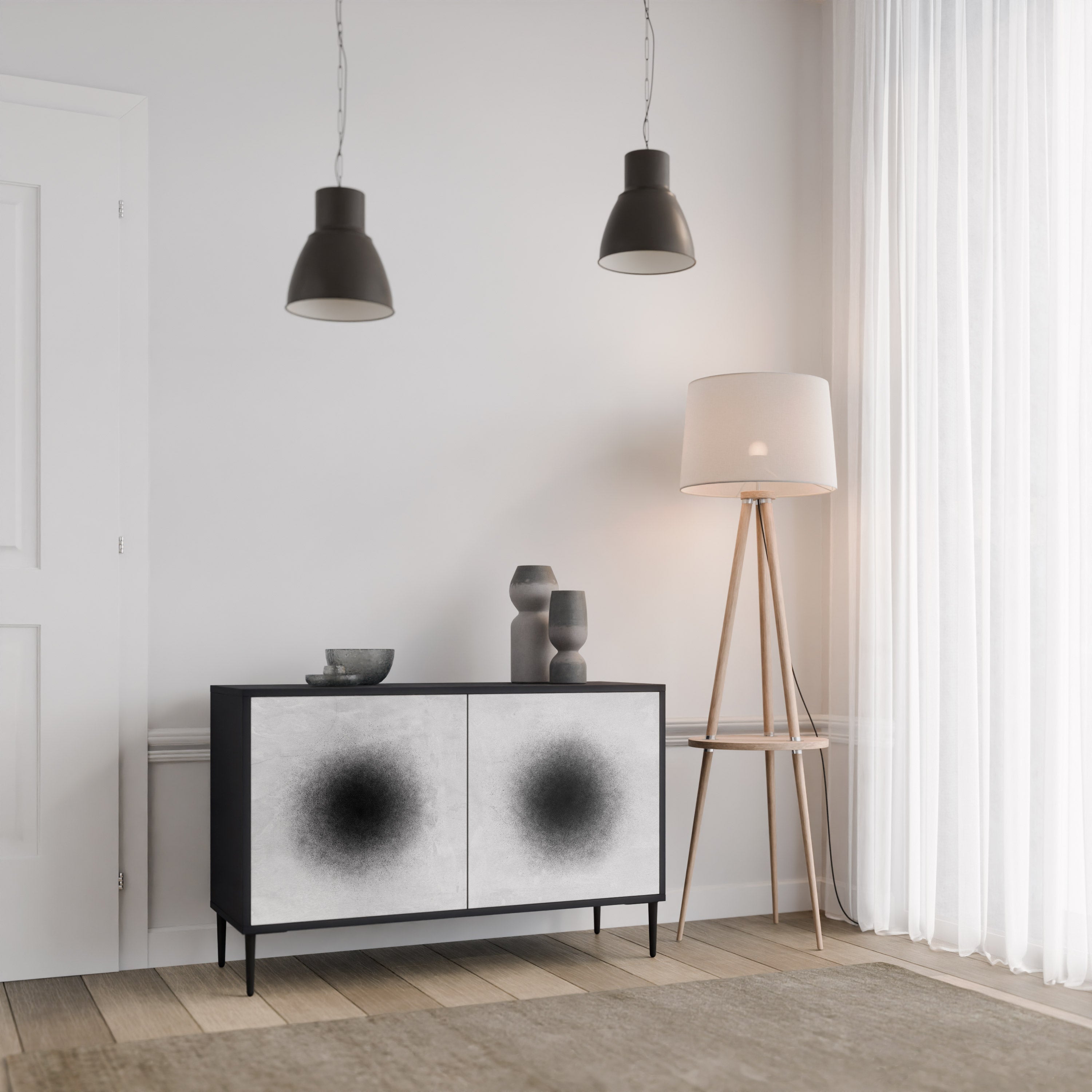 Buffet 2 portes BLACK HOLE finition noire