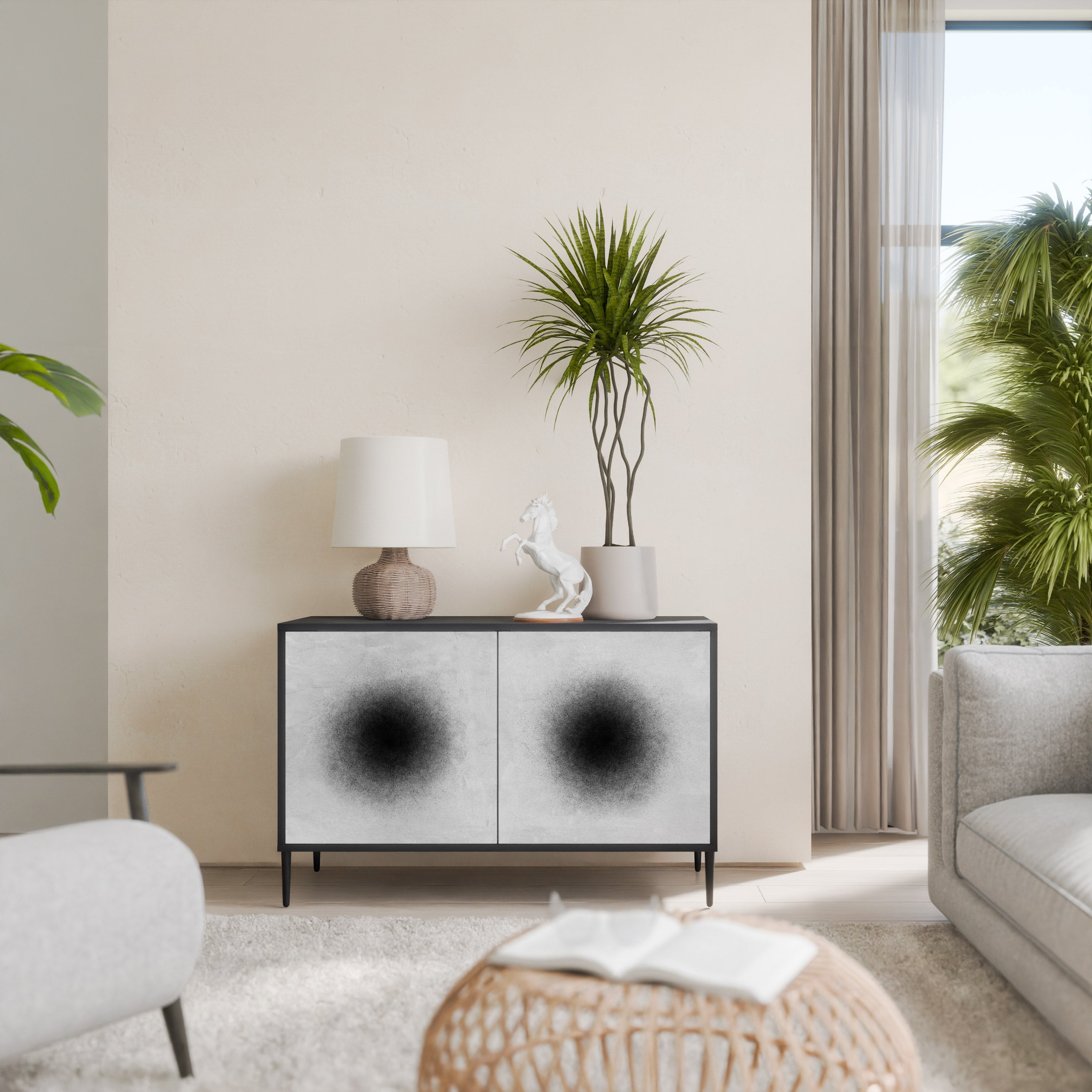 Buffet 2 portes BLACK HOLE finition noire