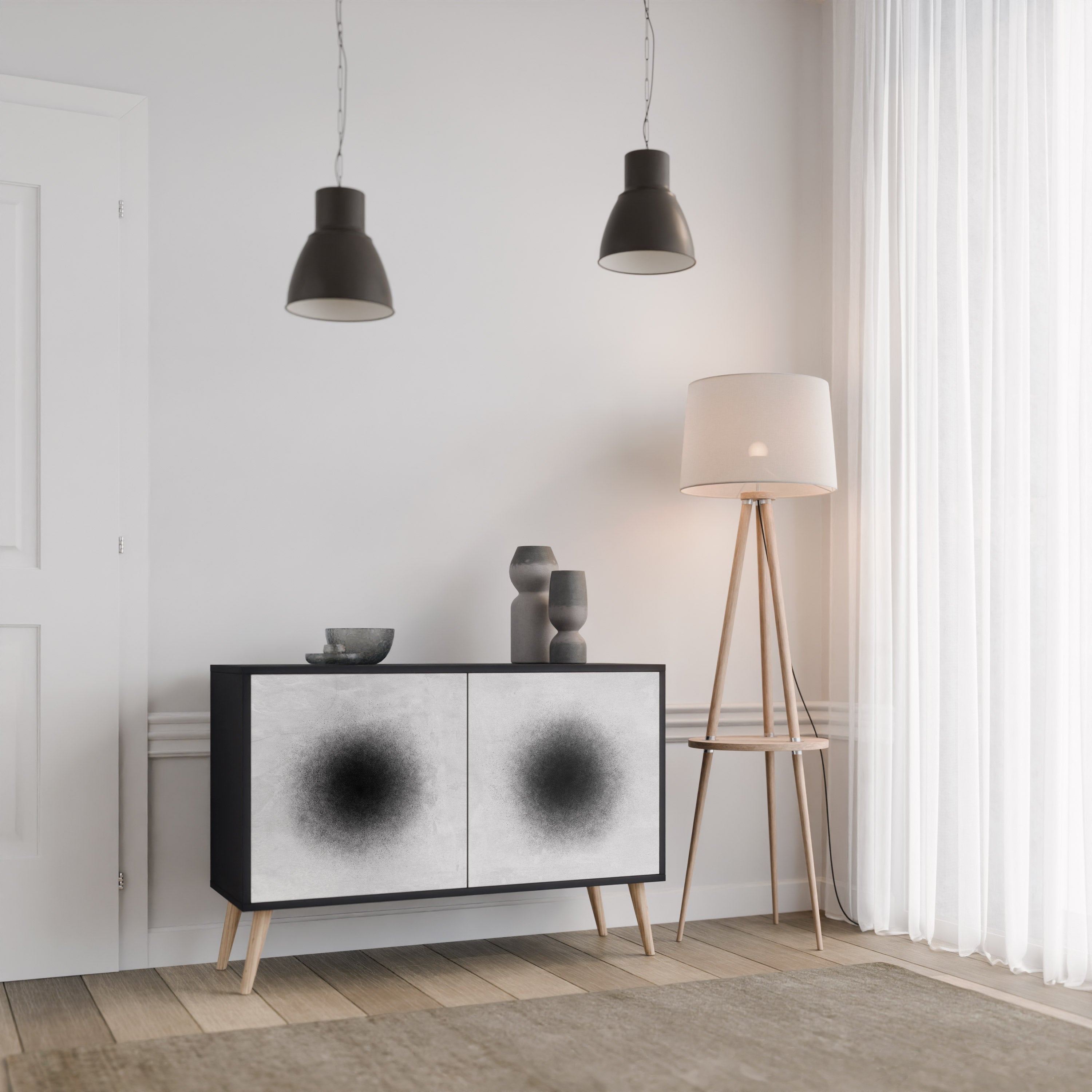 Buffet 2 portes BLACK HOLE finition noire