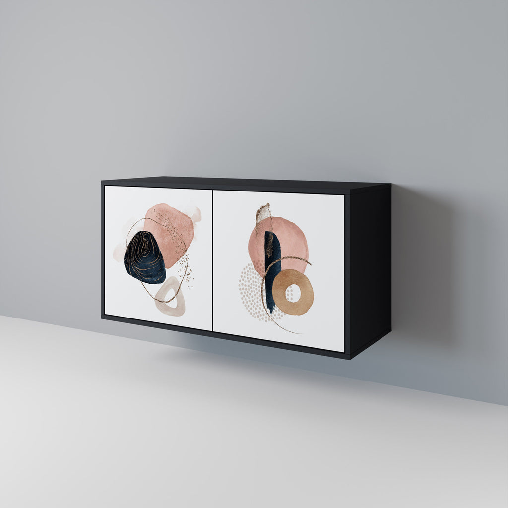 Buffet 2 portes COLORFUL SHAPES en finition noire