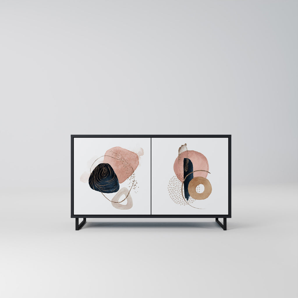 Buffet 2 portes COLORFUL SHAPES en finition noire