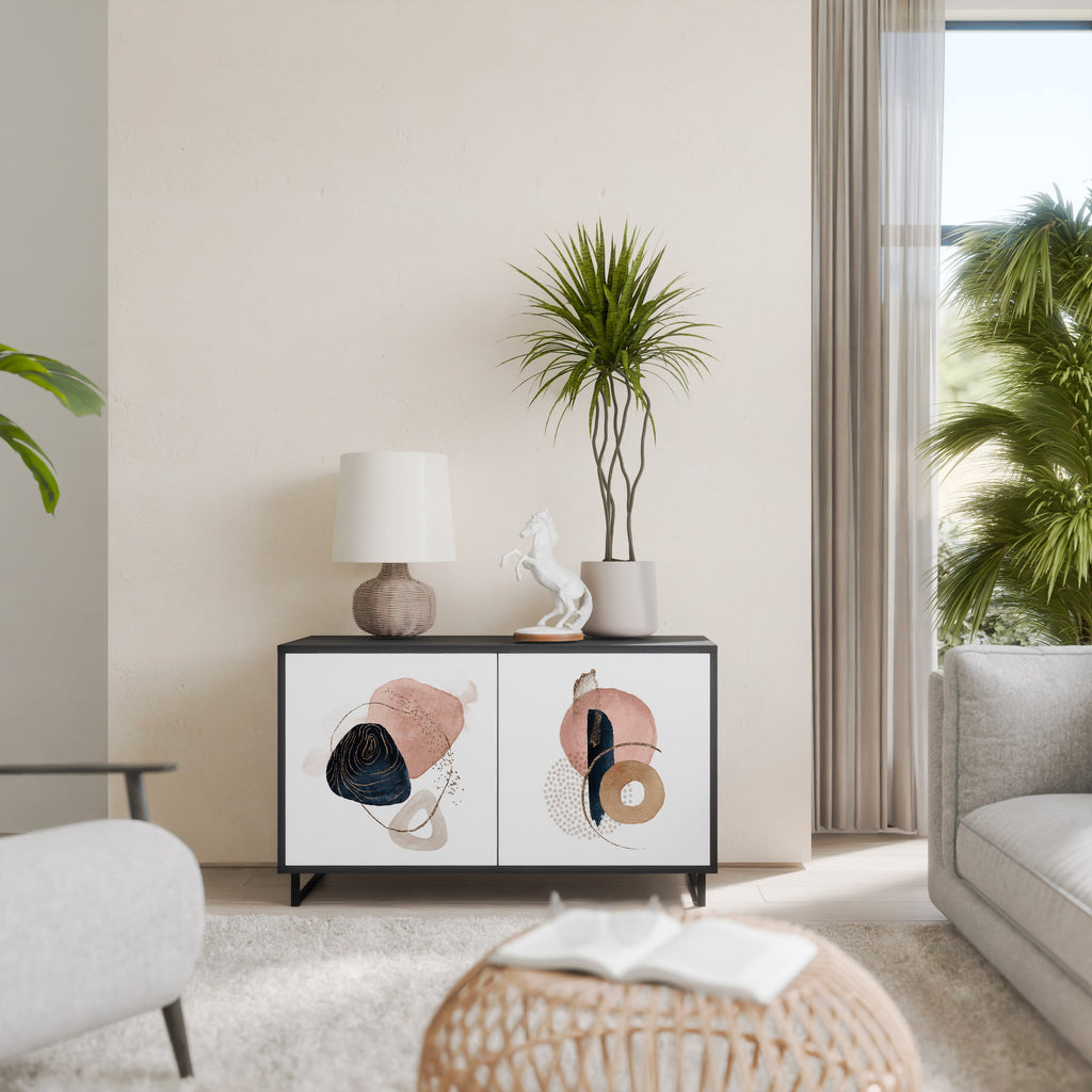 Buffet 2 portes COLORFUL SHAPES en finition noire