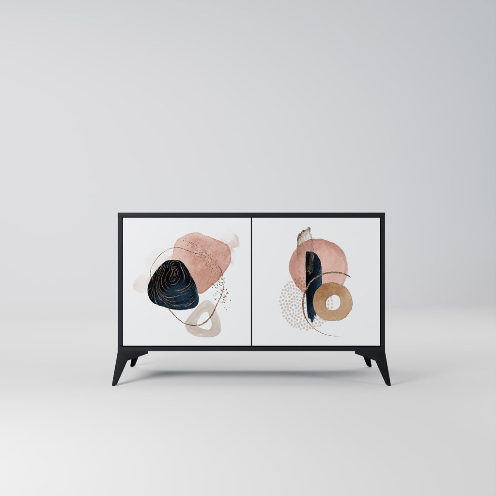 Buffet 2 portes COLORFUL SHAPES en finition noire