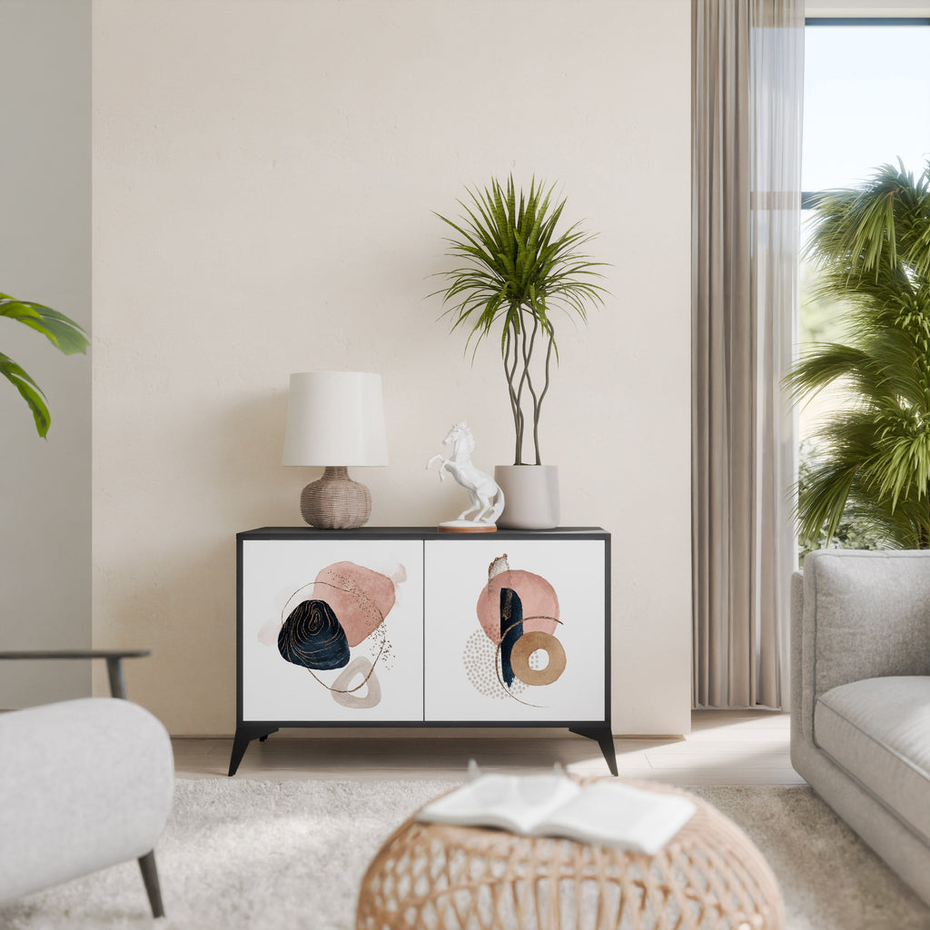 Buffet 2 portes COLORFUL SHAPES en finition noire