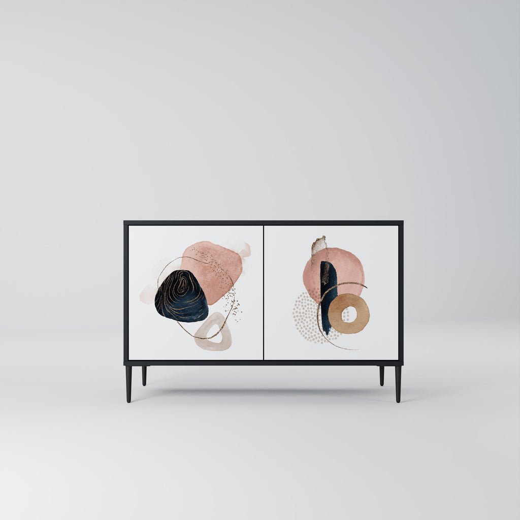 Buffet 2 portes COLORFUL SHAPES en finition noire
