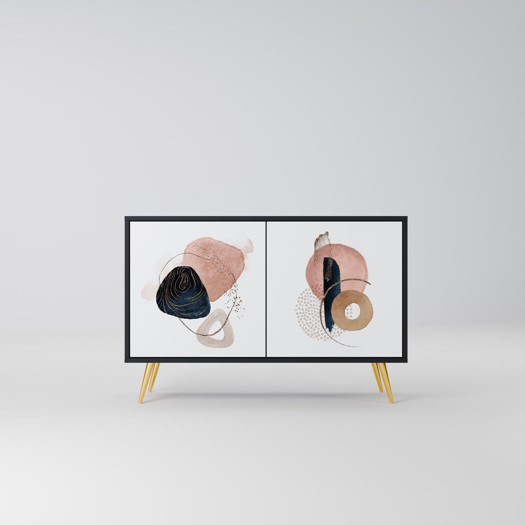 Buffet 2 portes COLORFUL SHAPES en finition noire