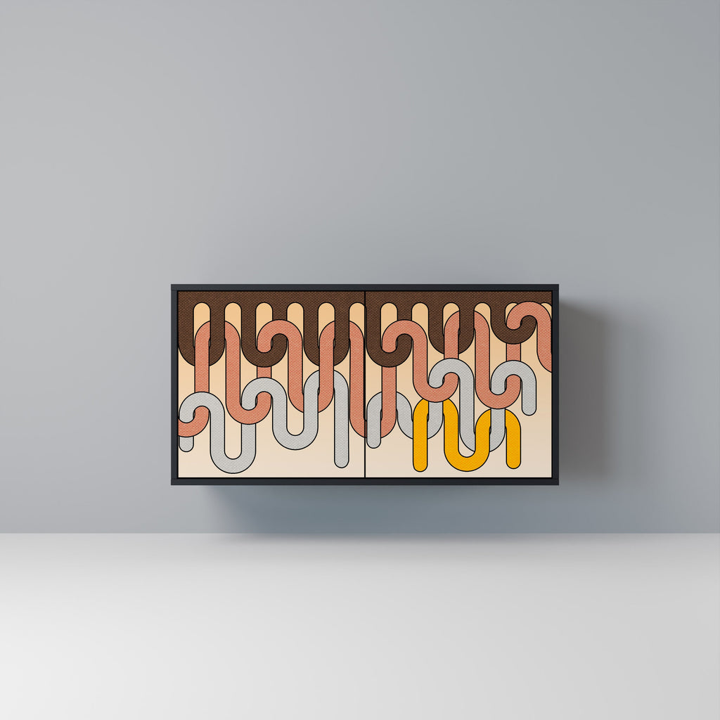 Buffet 2 portes COLORFUL STRINGS en finition noire