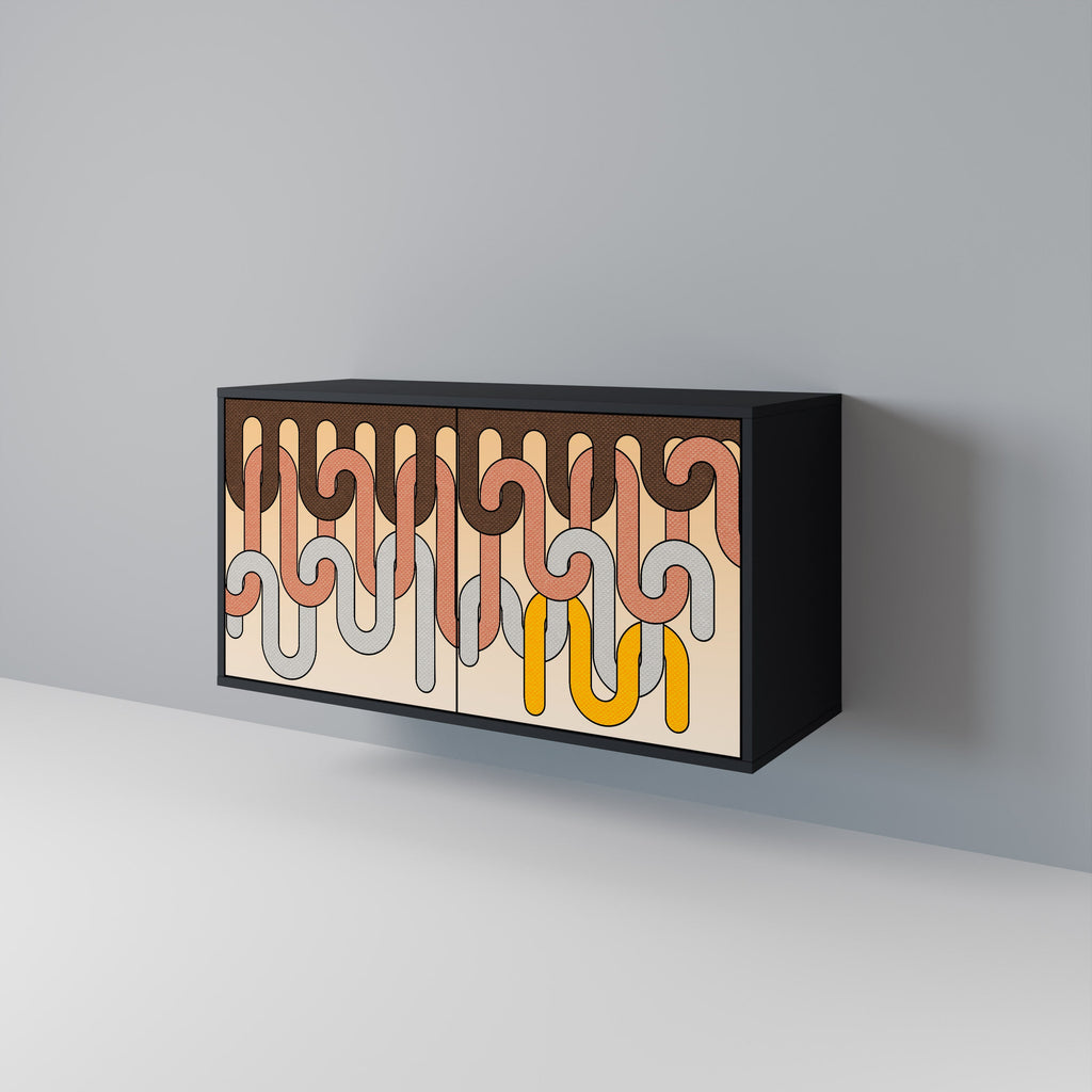 Buffet 2 portes COLORFUL STRINGS en finition noire