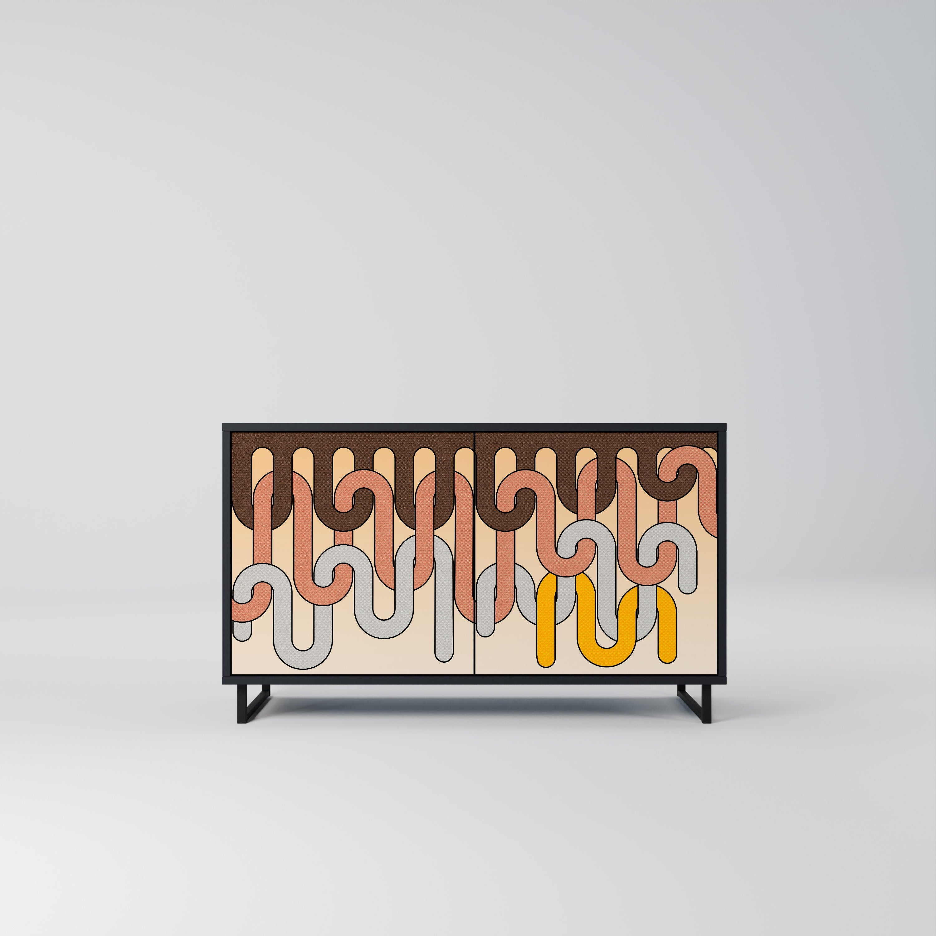 Buffet 2 portes COLORFUL STRINGS en finition noire