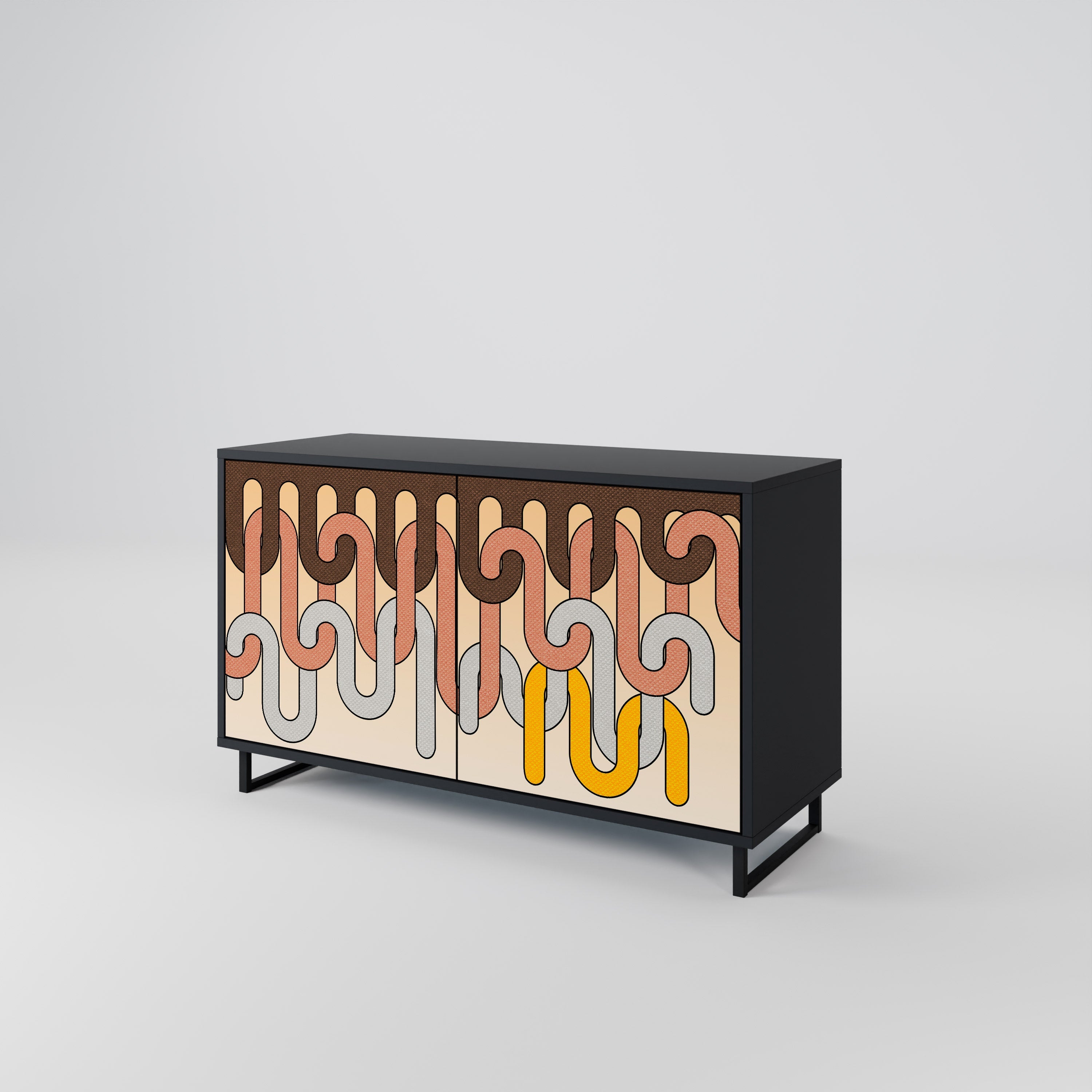 Buffet 2 portes COLORFUL STRINGS en finition noire