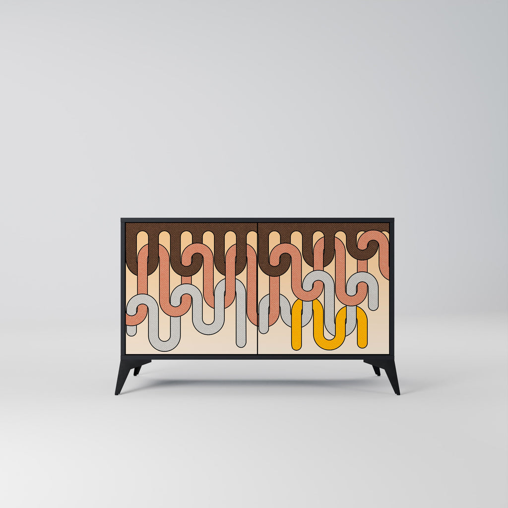 Buffet 2 portes COLORFUL STRINGS en finition noire