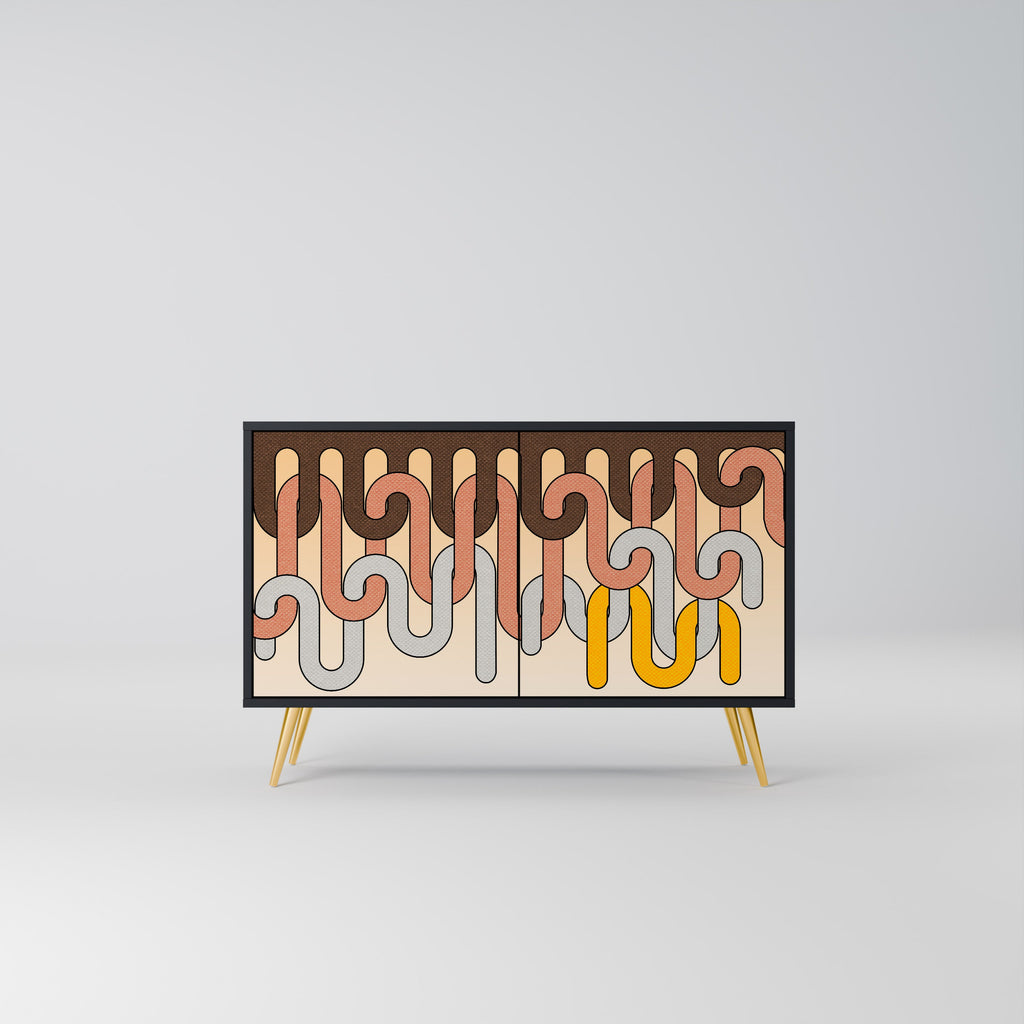 Buffet 2 portes COLORFUL STRINGS en finition noire