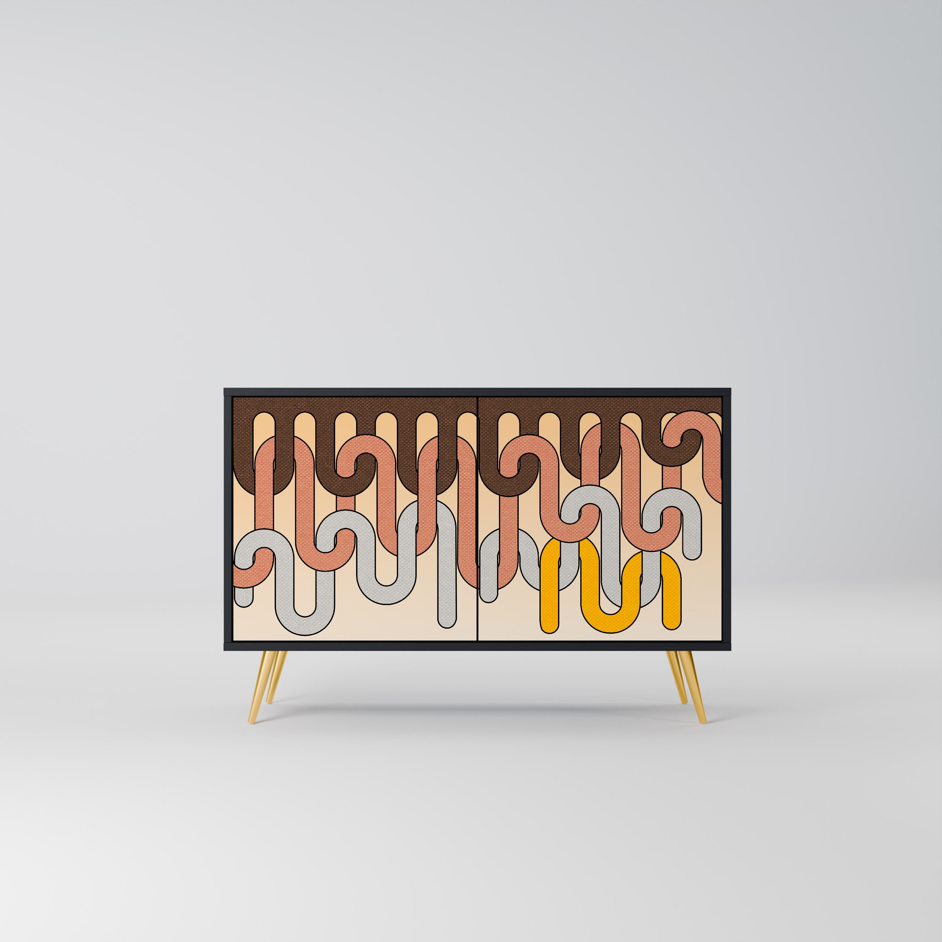 Buffet 2 portes COLORFUL STRINGS en finition noire