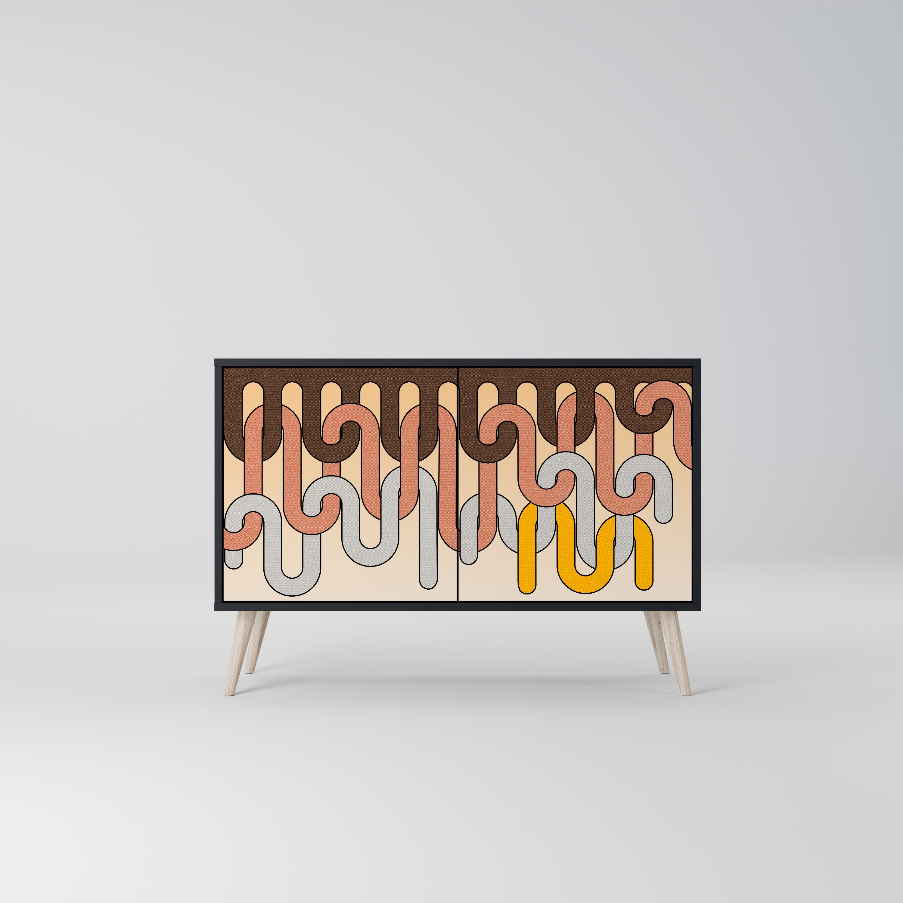 Buffet 2 portes COLORFUL STRINGS en finition noire