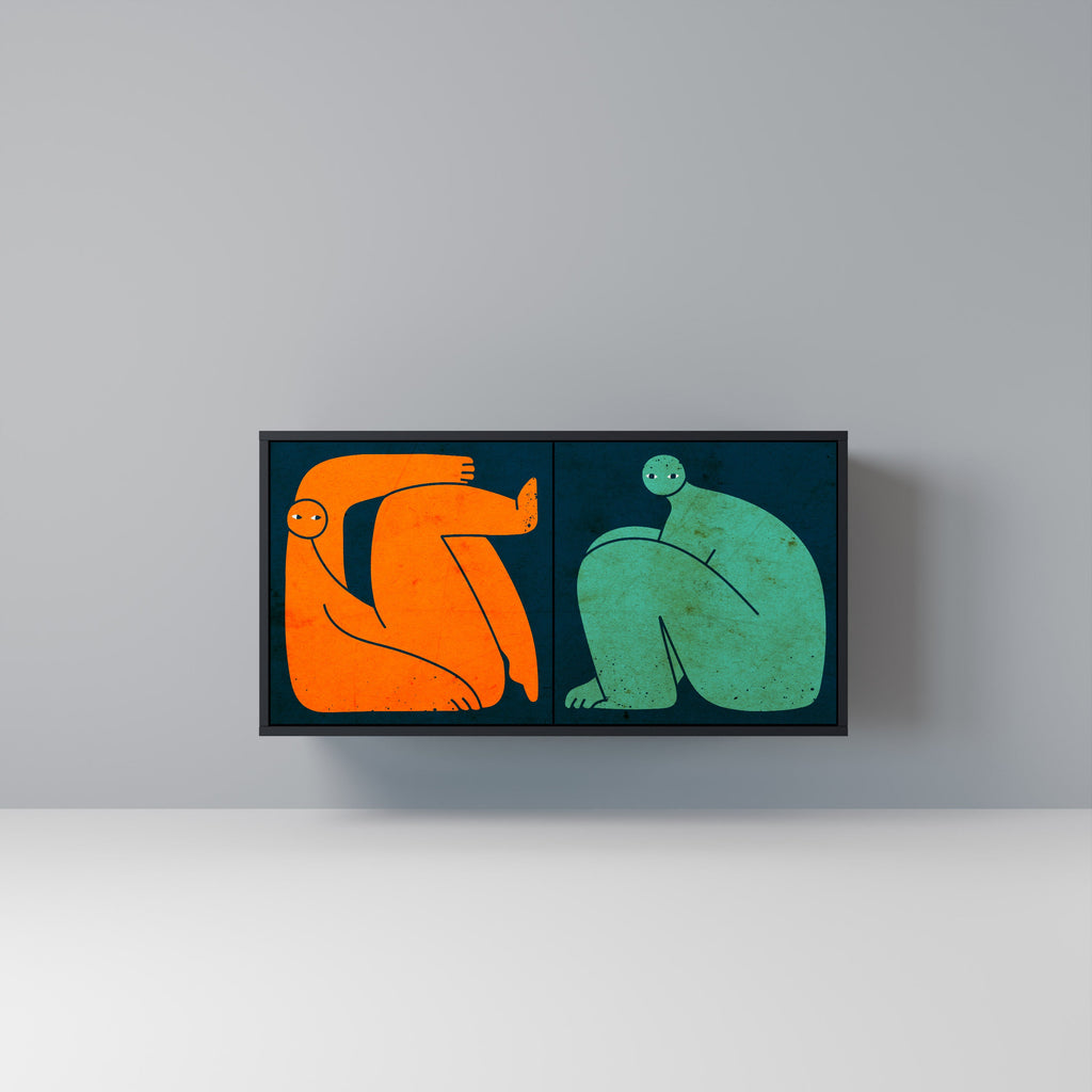 Buffet 2 portes TOGETHER MAIS SÉPARÉMENT en finition noire