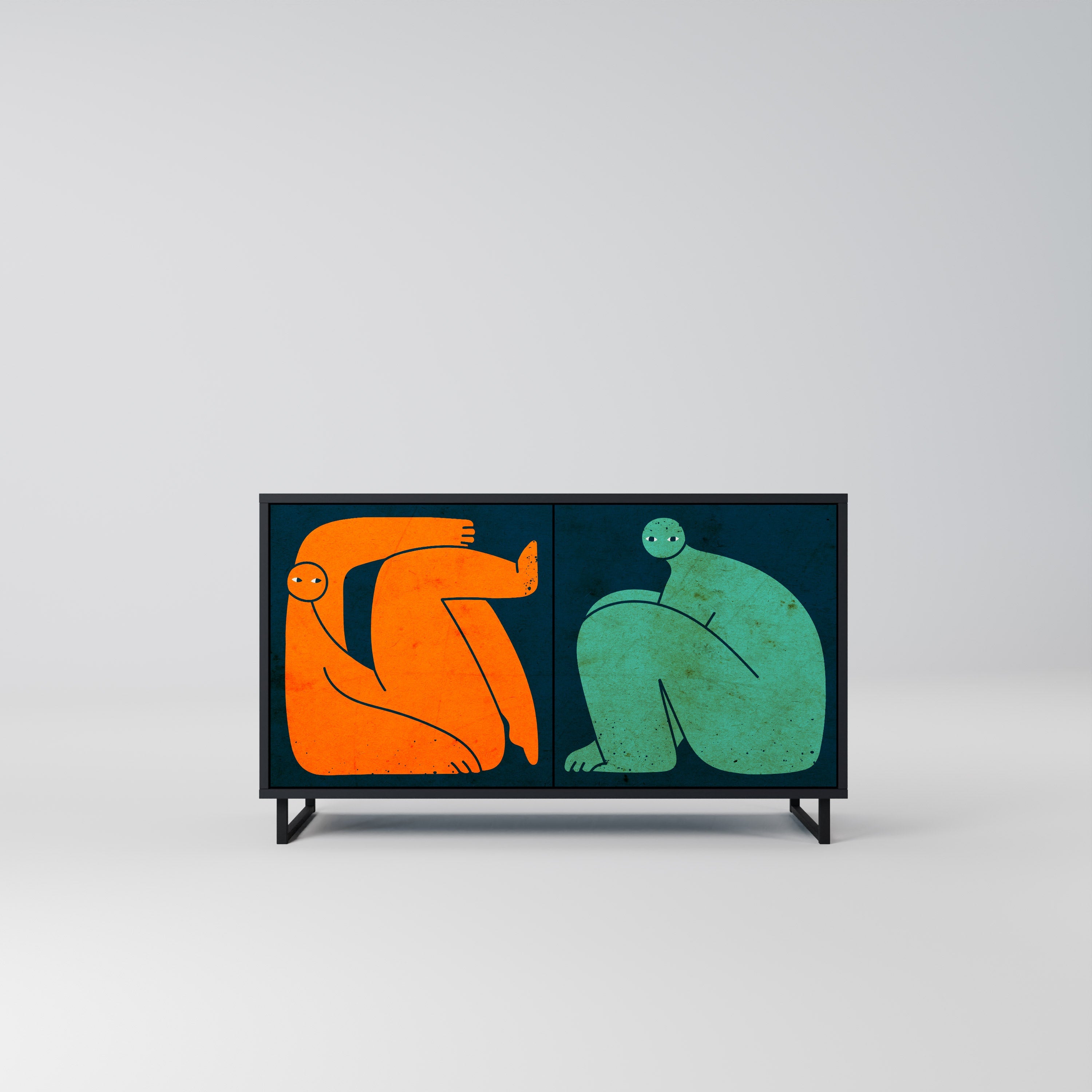 Buffet 2 portes TOGETHER MAIS SÉPARÉMENT en finition noire