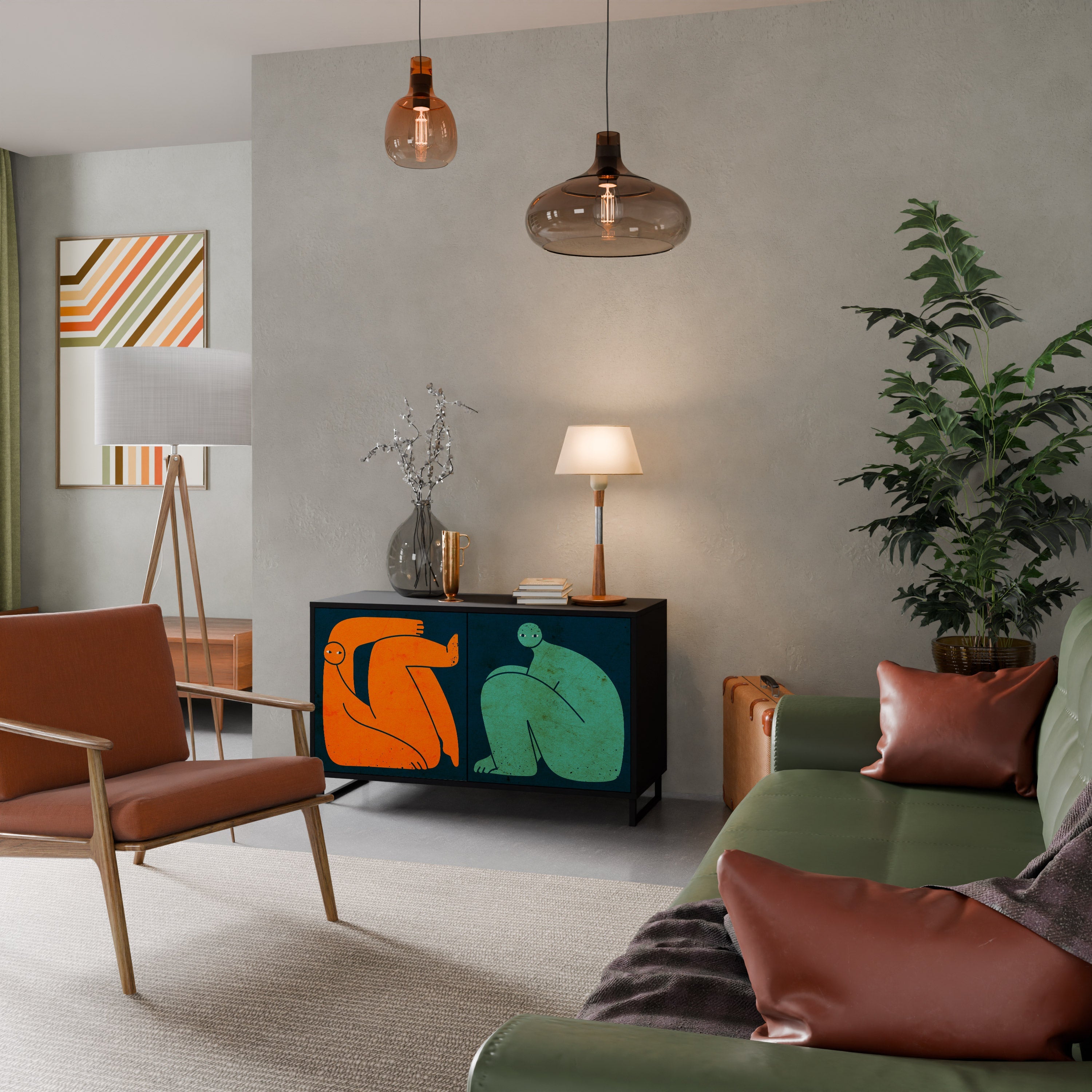 Buffet 2 portes TOGETHER MAIS SÉPARÉMENT en finition noire