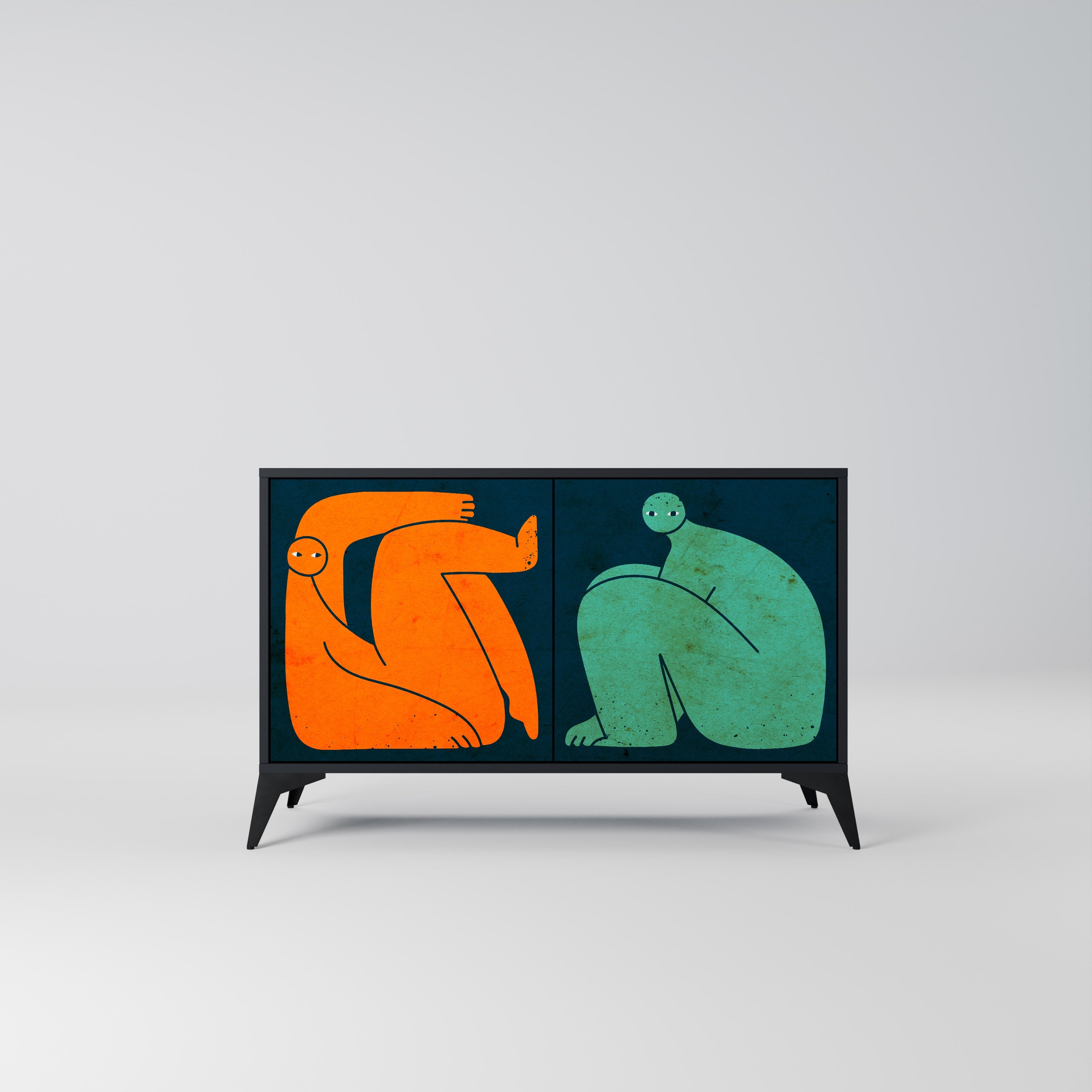 Buffet 2 portes TOGETHER MAIS SÉPARÉMENT en finition noire