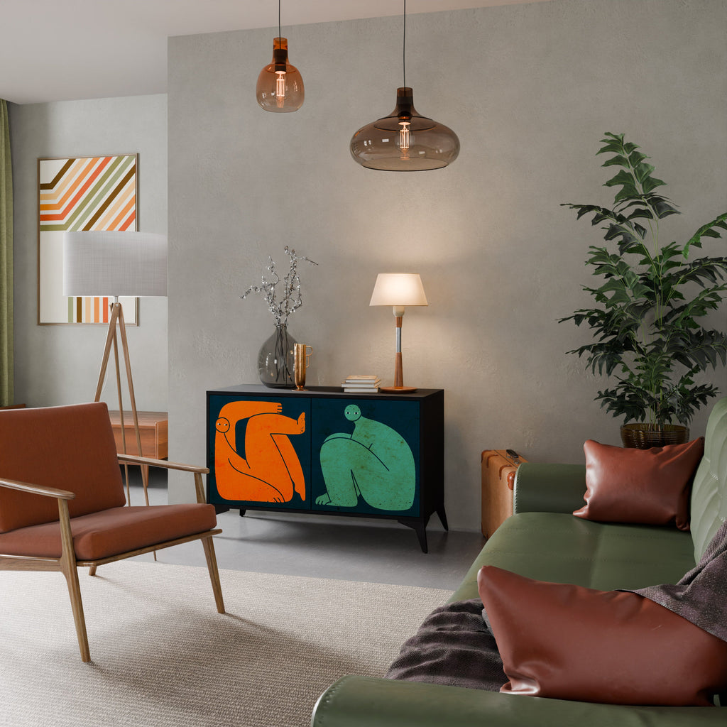 Buffet 2 portes TOGETHER MAIS SÉPARÉMENT en finition noire