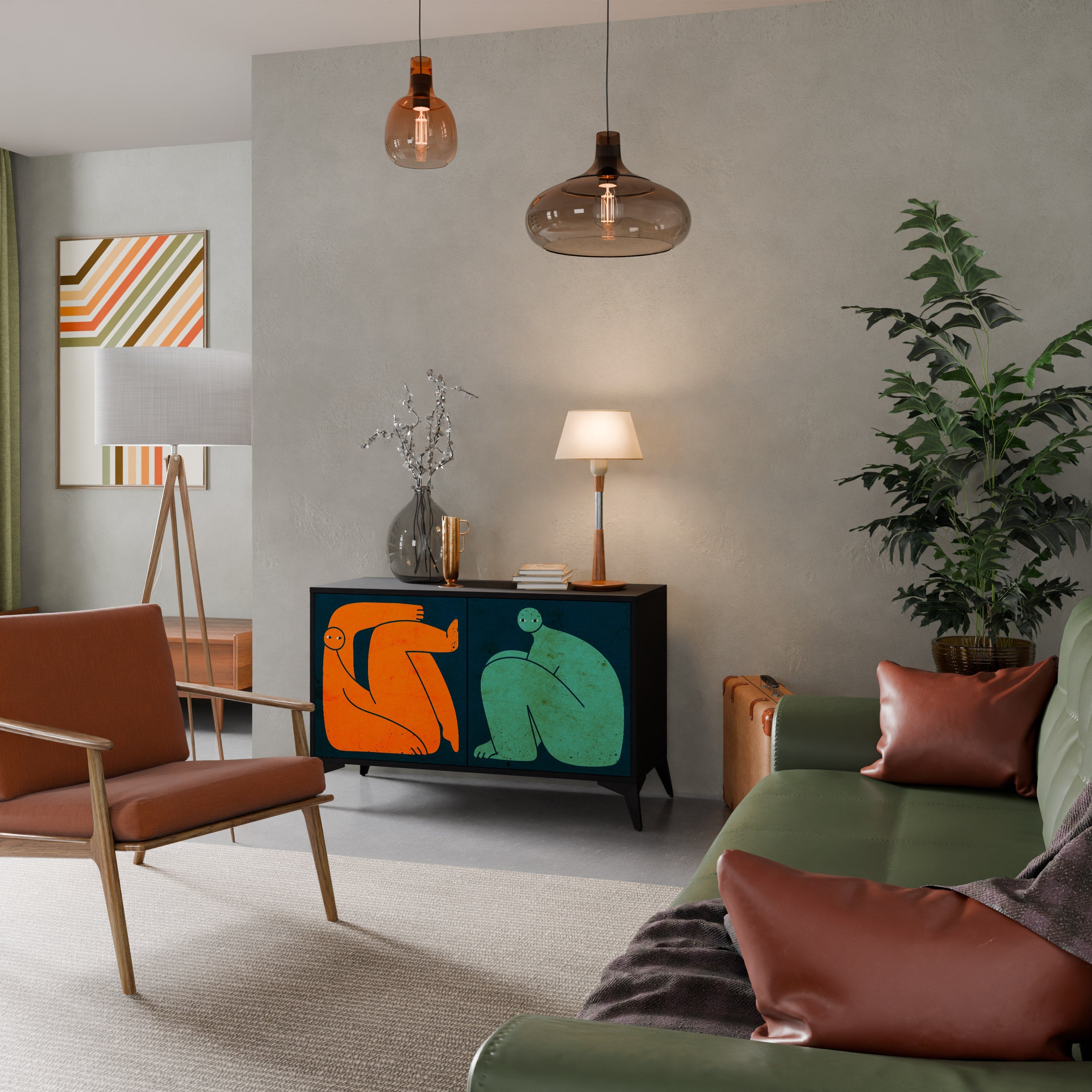 Buffet 2 portes TOGETHER MAIS SÉPARÉMENT en finition noire