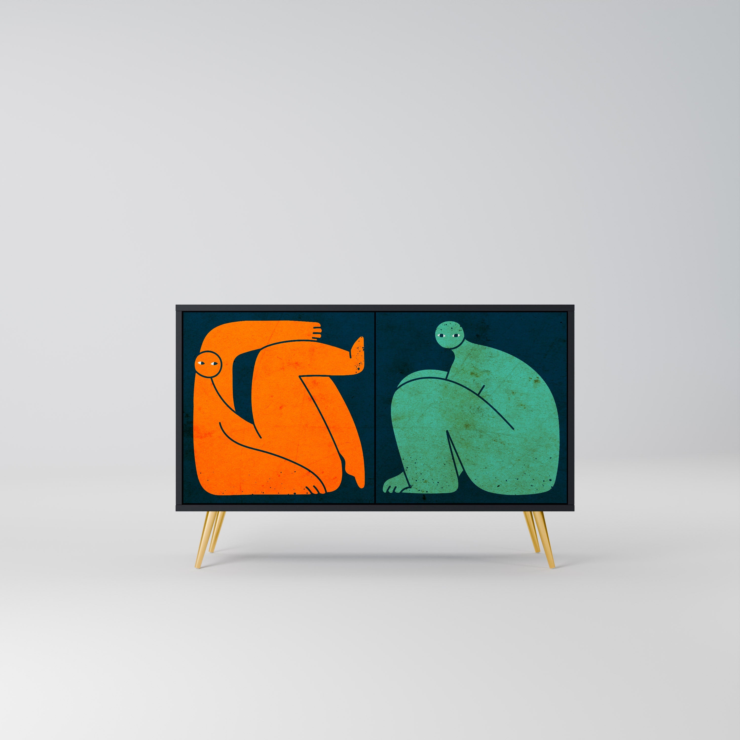 Buffet 2 portes TOGETHER MAIS SÉPARÉMENT en finition noire