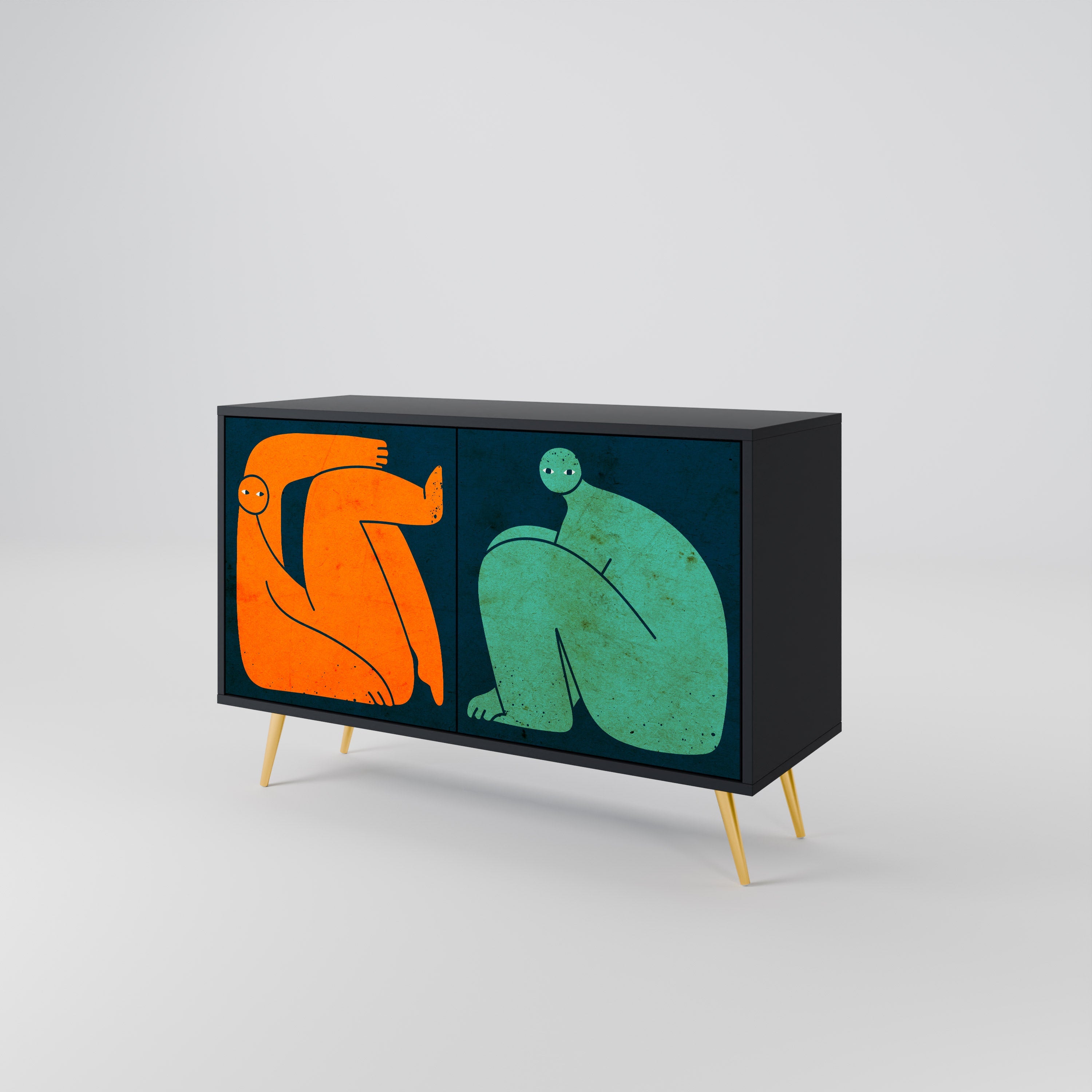 Buffet 2 portes TOGETHER MAIS SÉPARÉMENT en finition noire