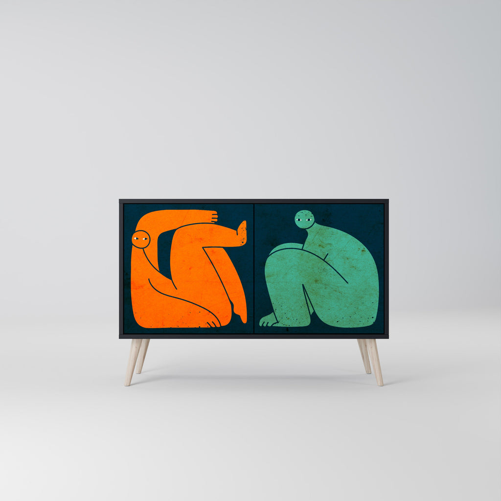 Buffet 2 portes TOGETHER MAIS SÉPARÉMENT en finition noire