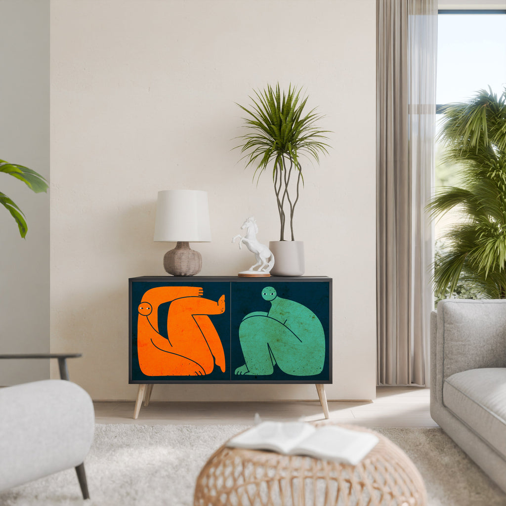 Buffet 2 portes TOGETHER MAIS SÉPARÉMENT en finition noire