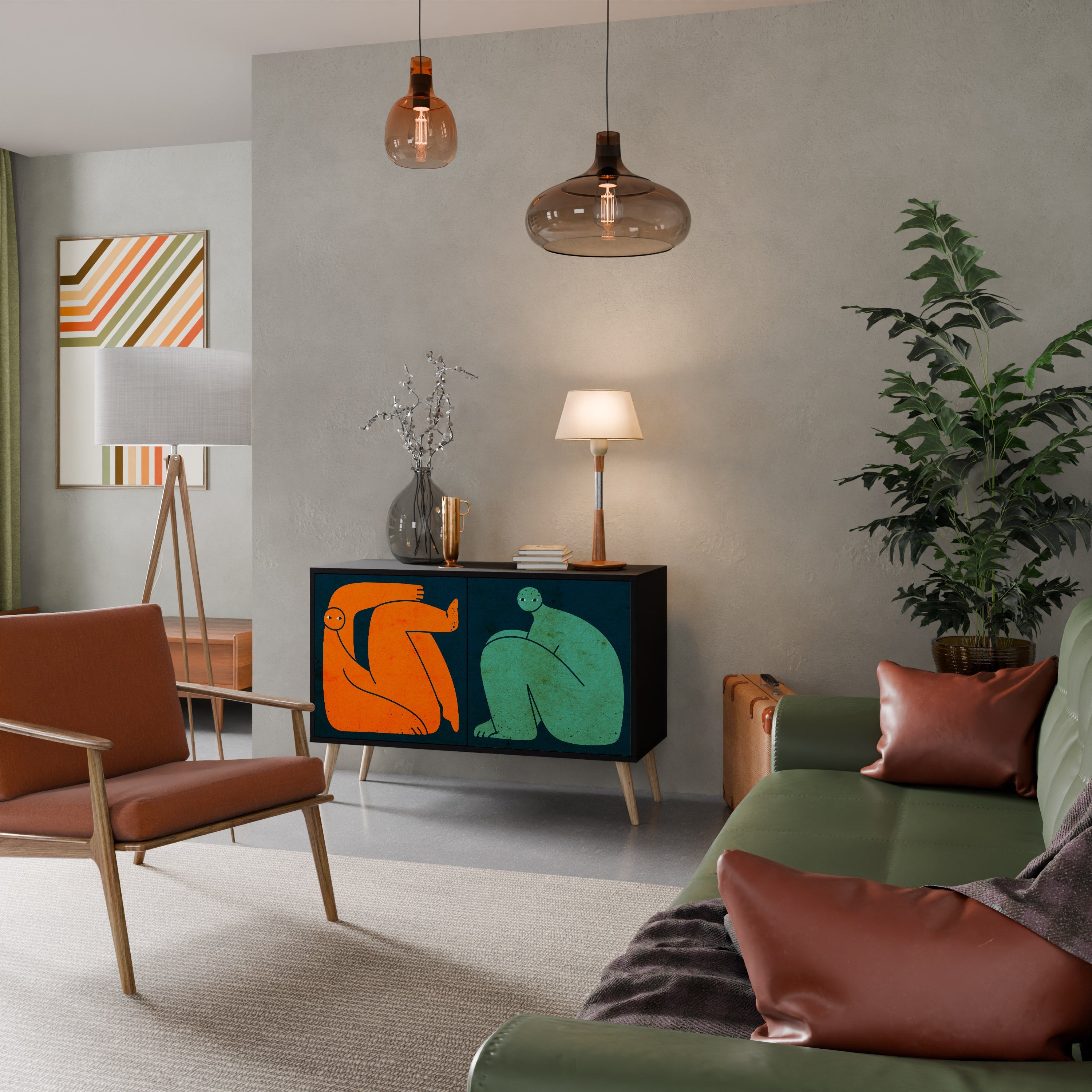 Buffet 2 portes TOGETHER MAIS SÉPARÉMENT en finition noire