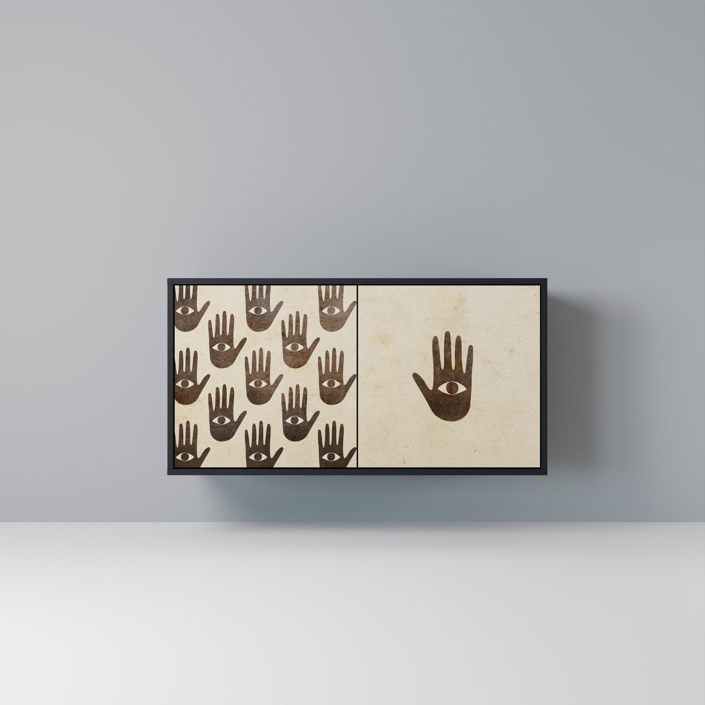 VOIR PLUS Buffet 2 portes en finition noire