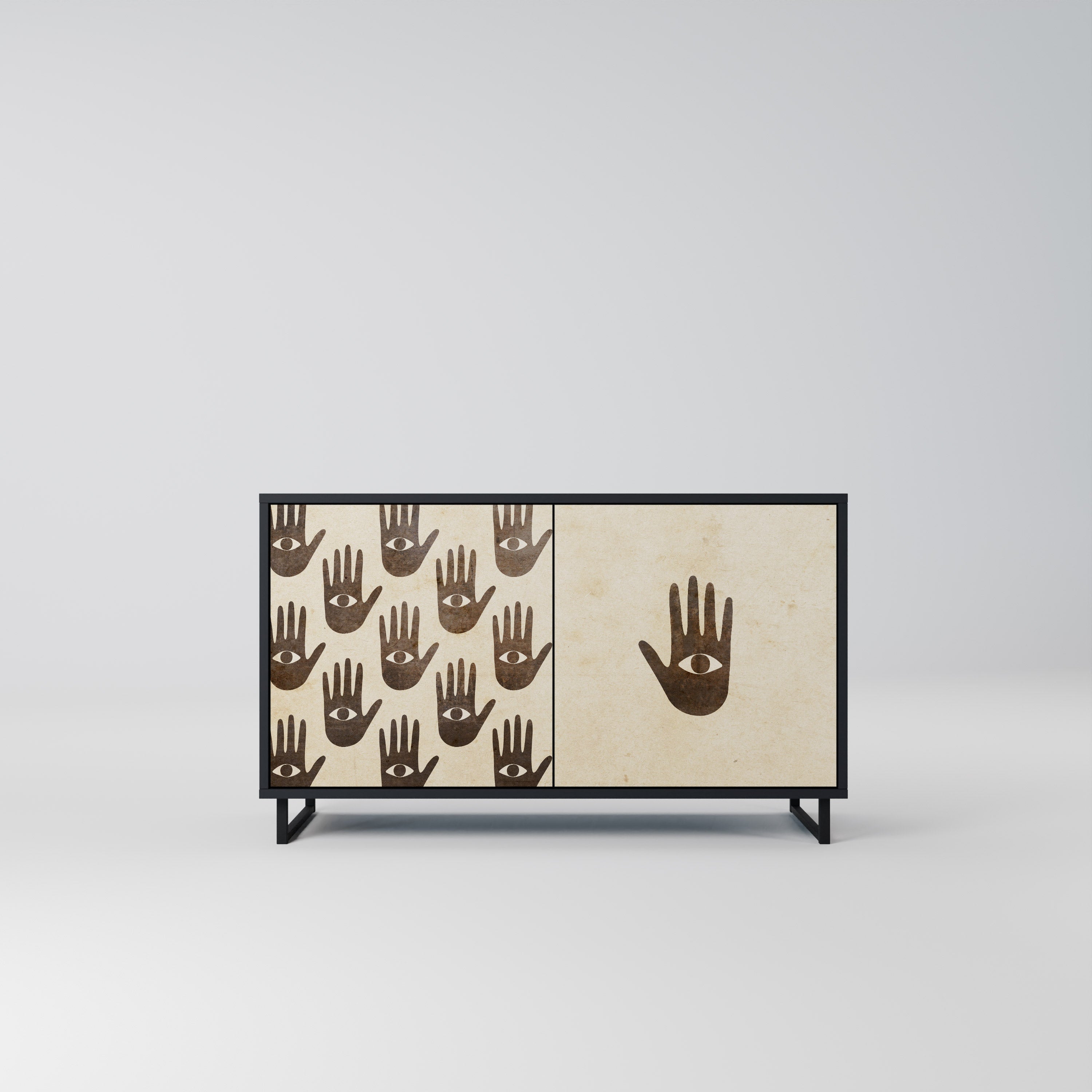 VOIR PLUS Buffet 2 portes en finition noire