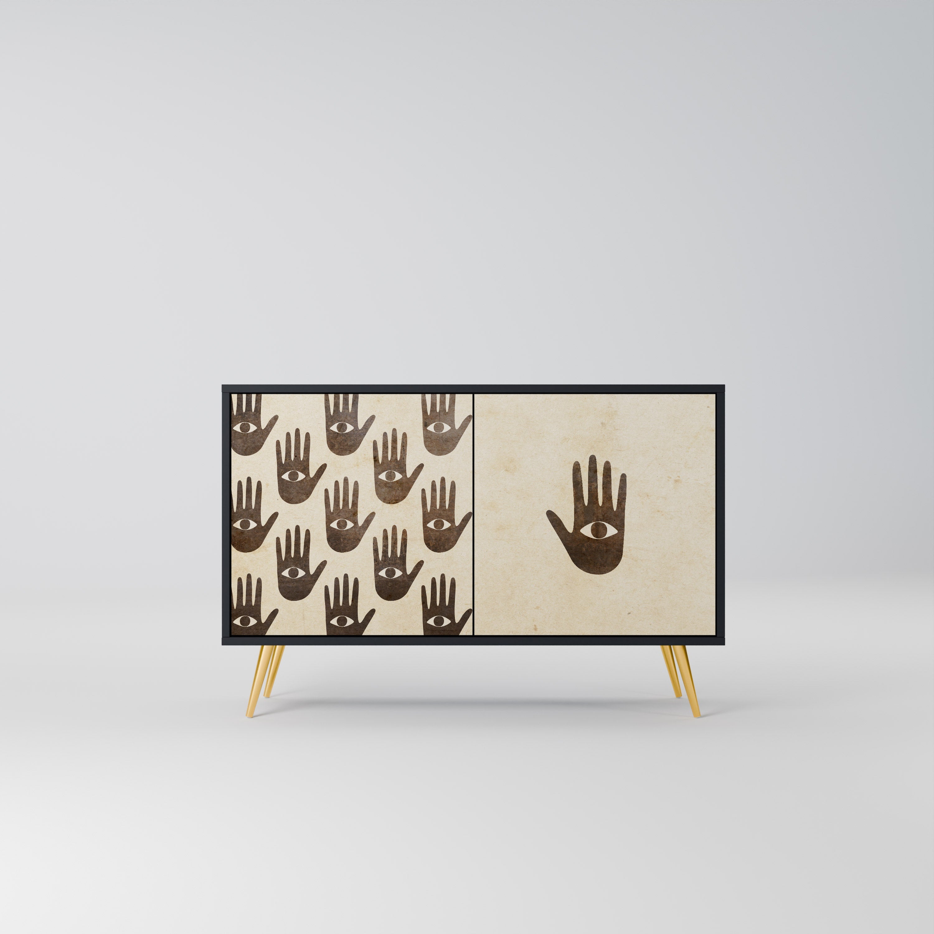 VOIR PLUS Buffet 2 portes en finition noire