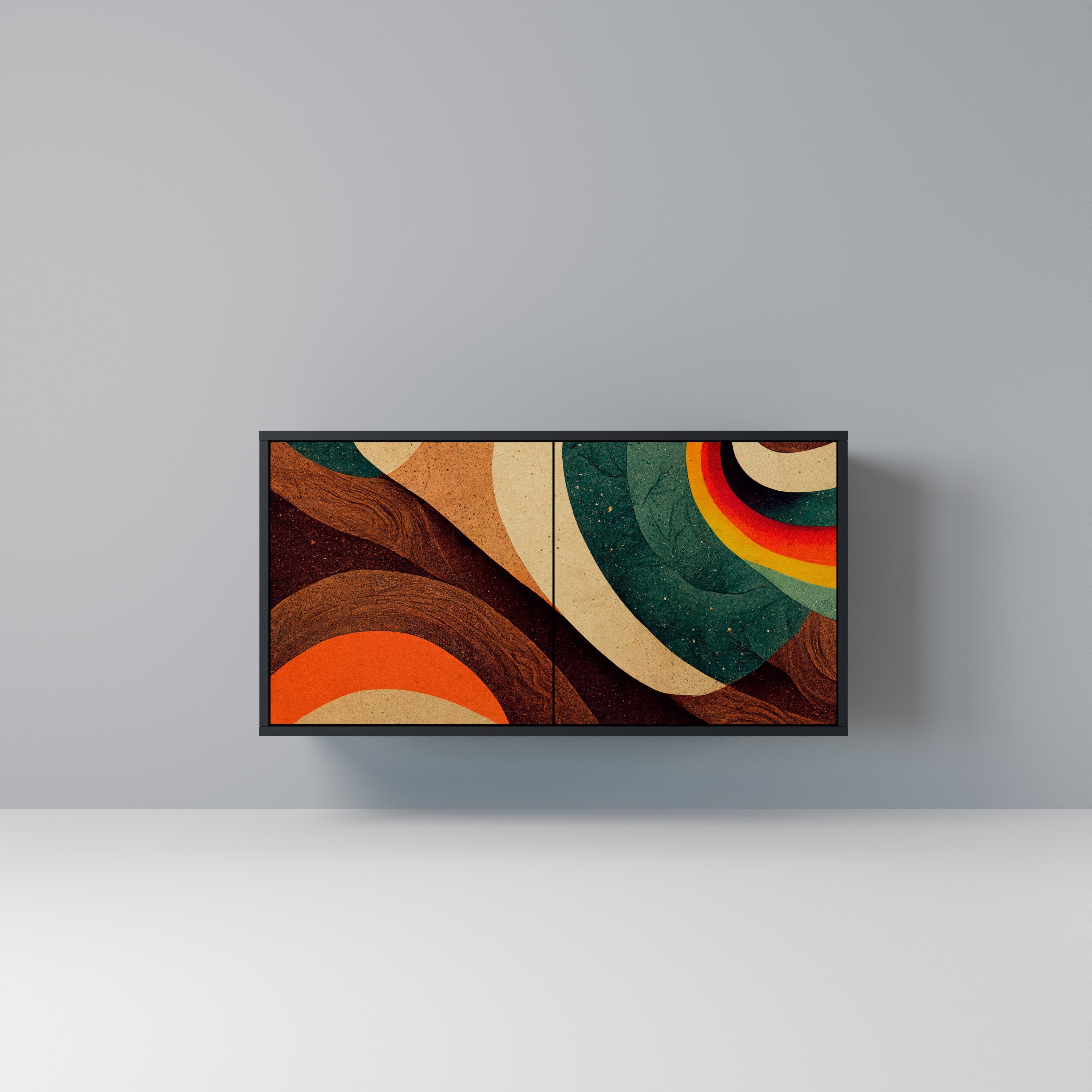 Buffet 2 portes COLORFUL STRANDS finition noire