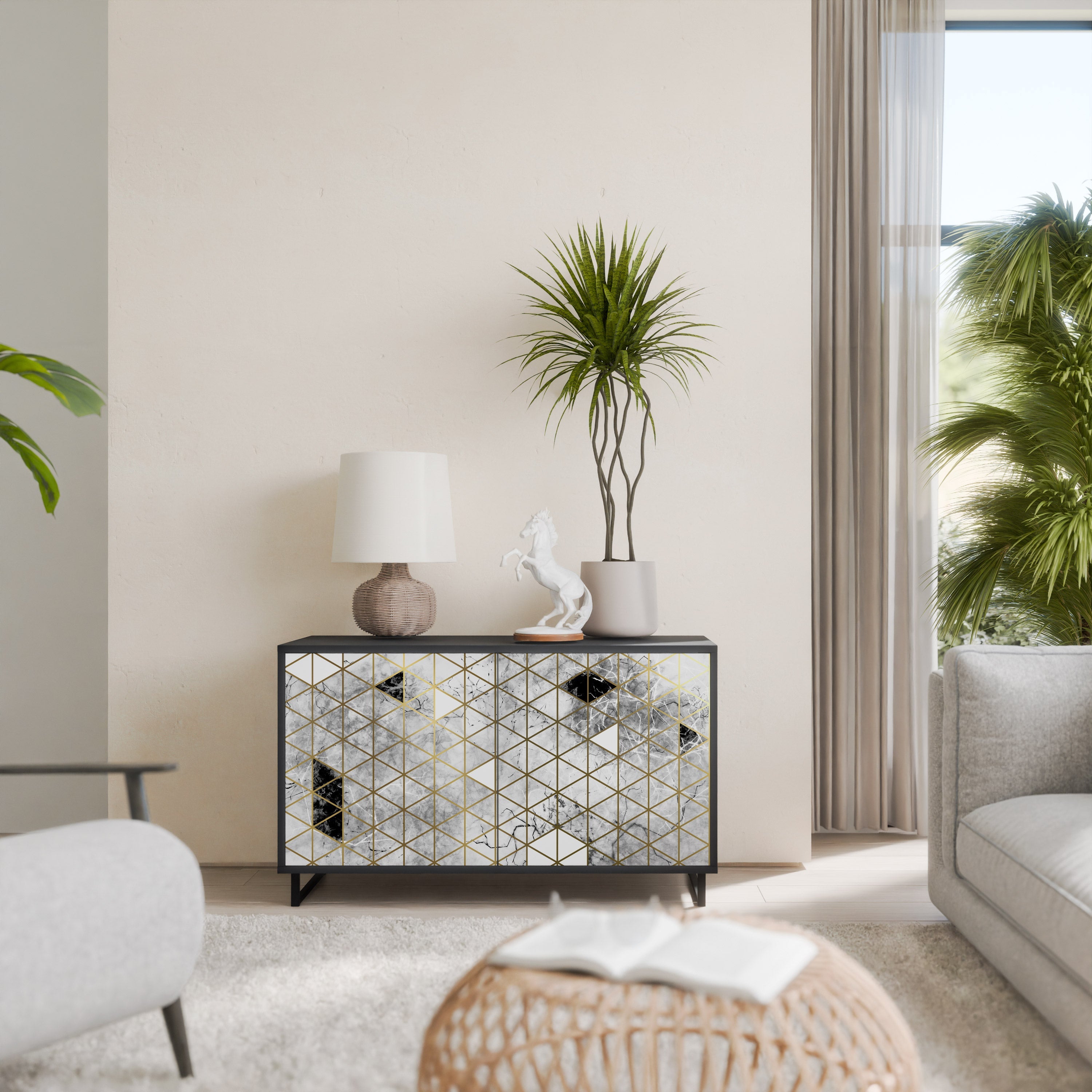 Buffet 2 portes ASHEN ARIA finition noire