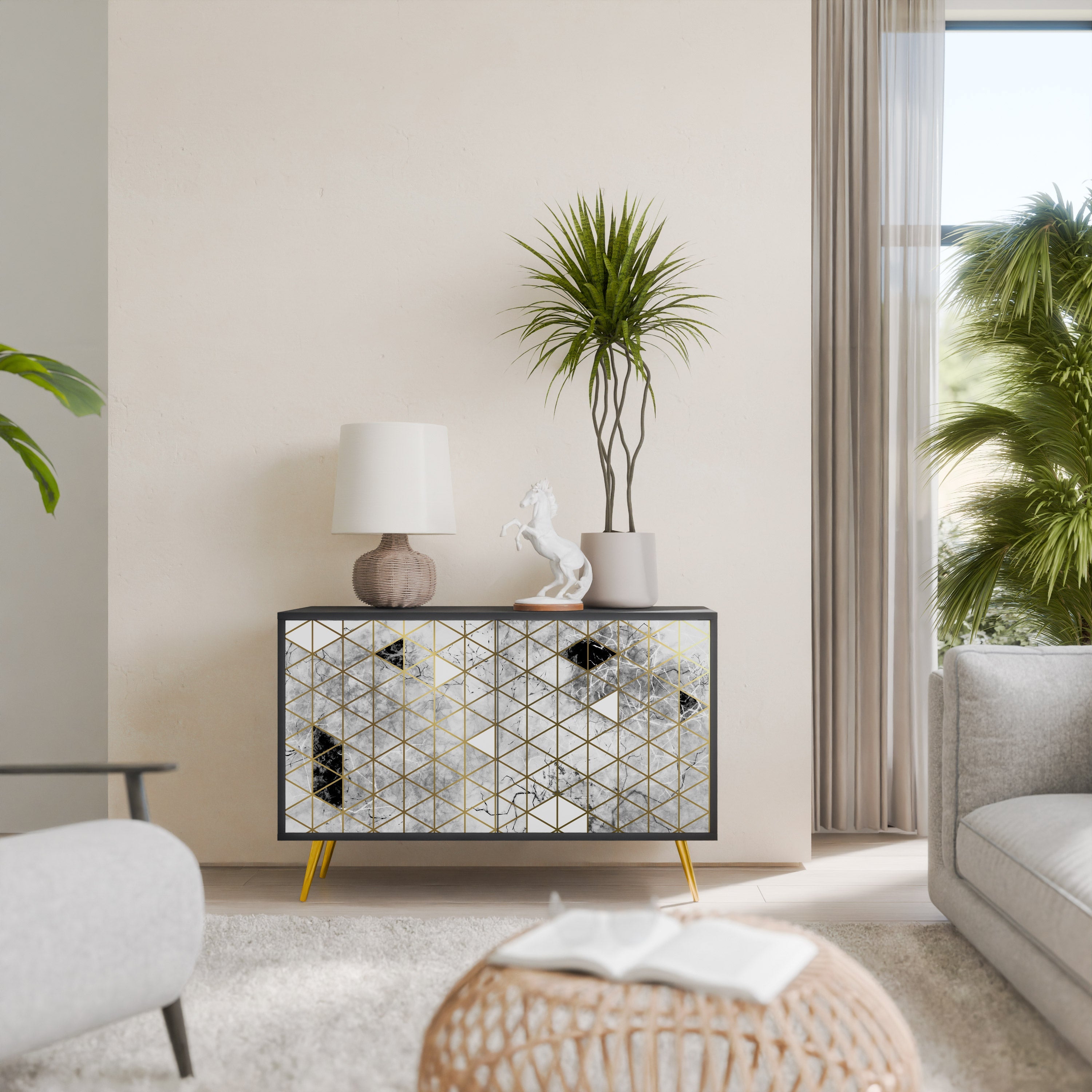 Buffet 2 portes ASHEN ARIA finition noire