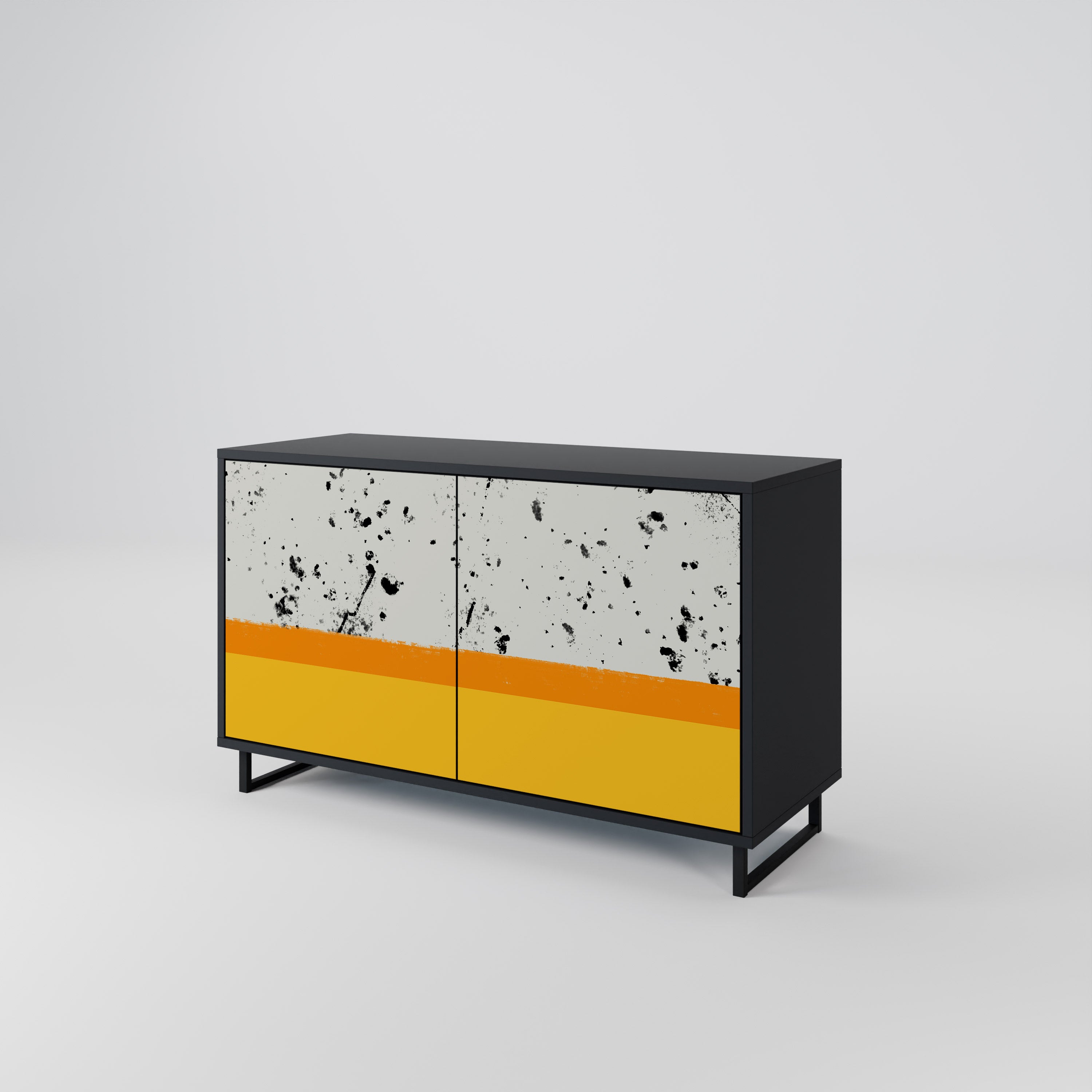 Buffet 2 portes DYED BY ORANGE en finition noire