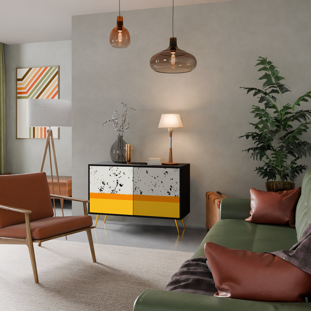 DYED BY ORANGE 2-Door Sideboard in Black Finish