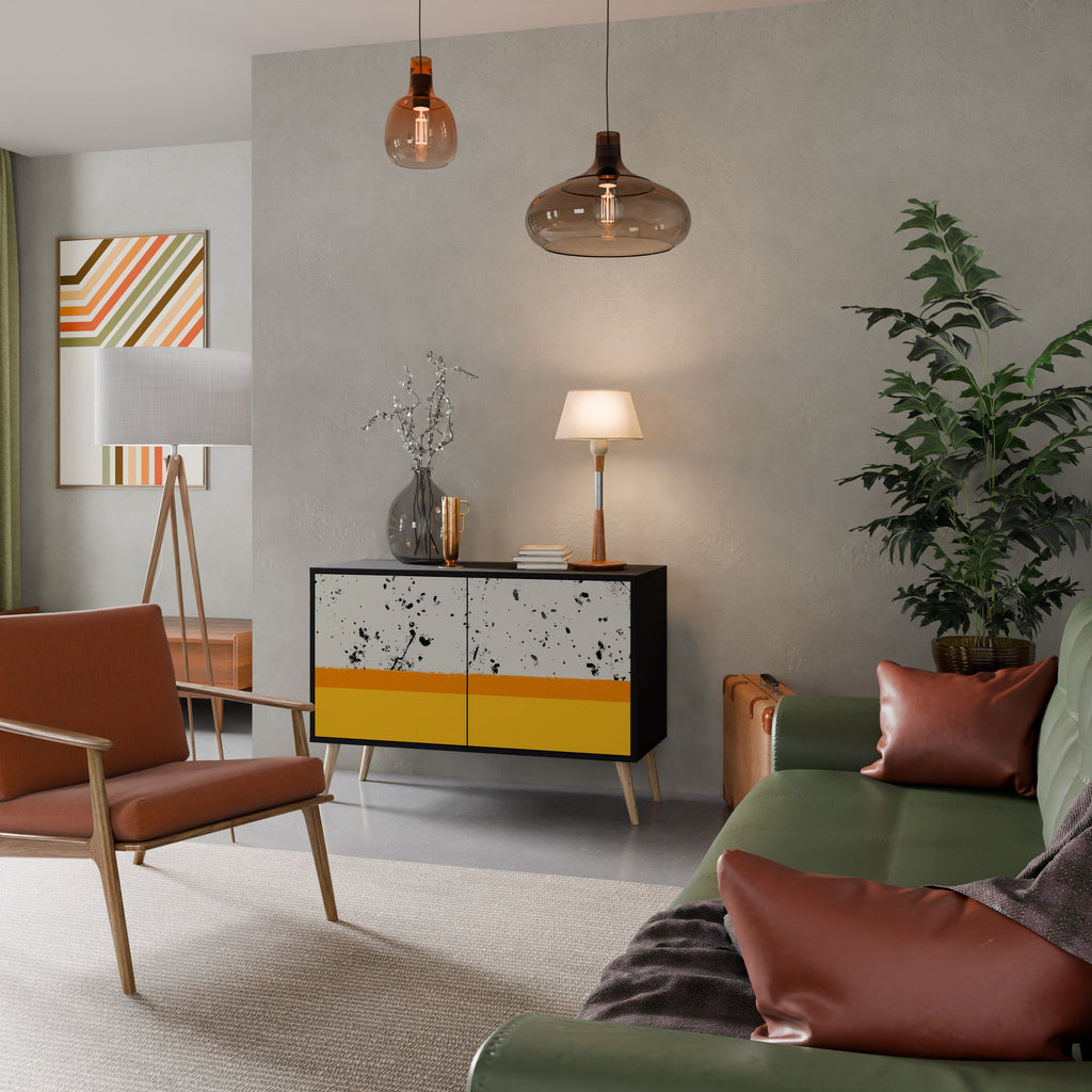 DYED BY ORANGE 2-Door Sideboard in Black Finish