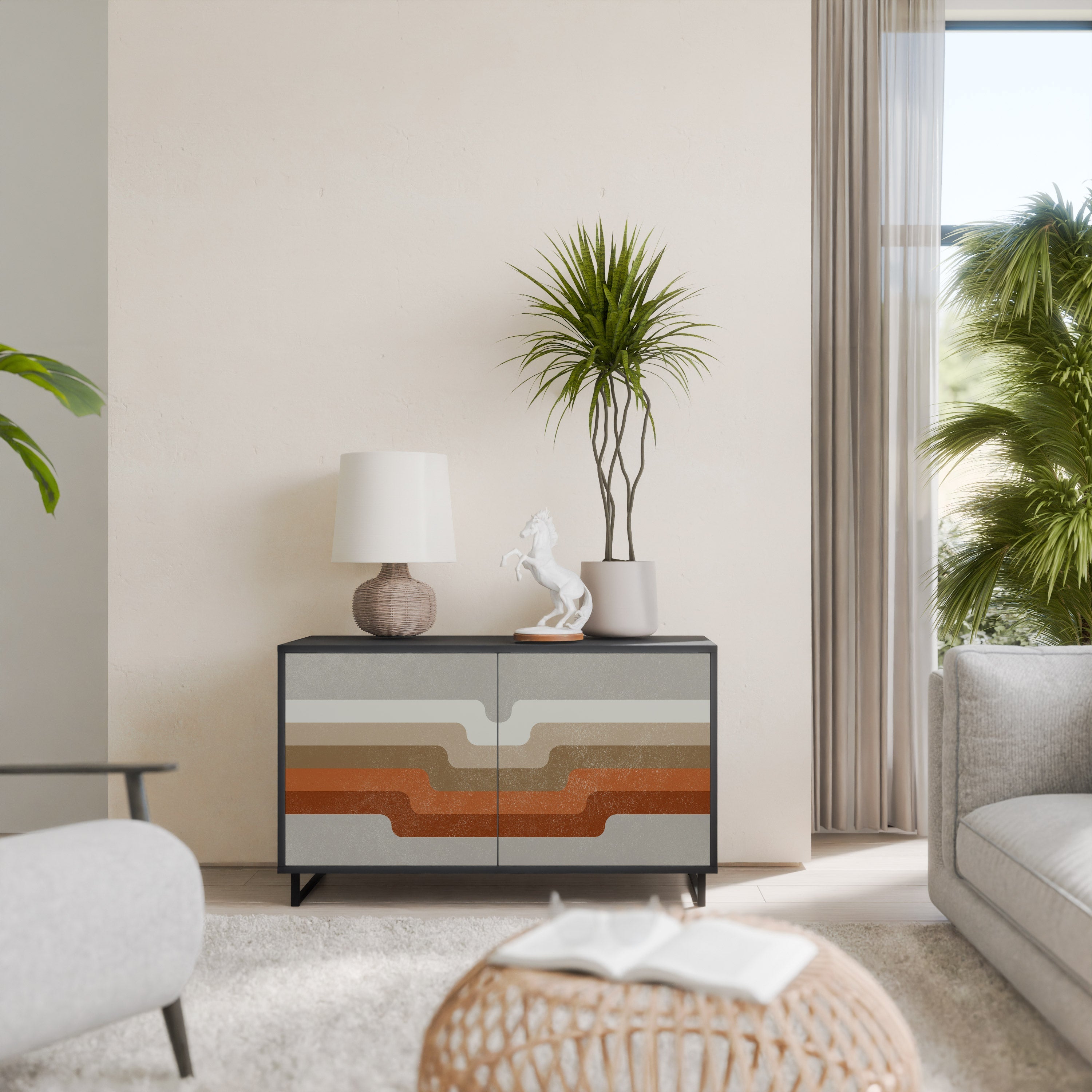 Buffet 2 portes PECULIAR TRAIL finition noire