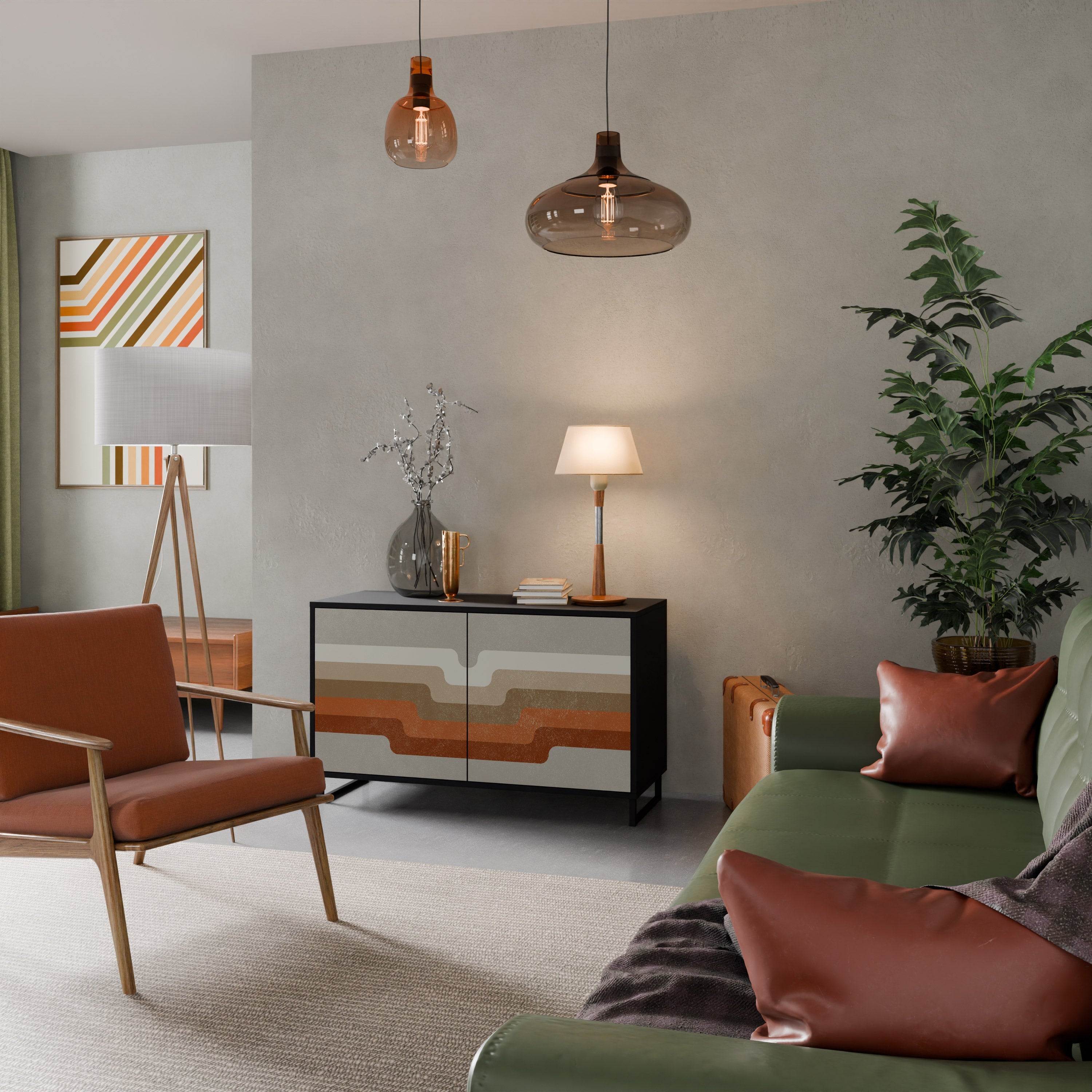 Buffet 2 portes PECULIAR TRAIL finition noire