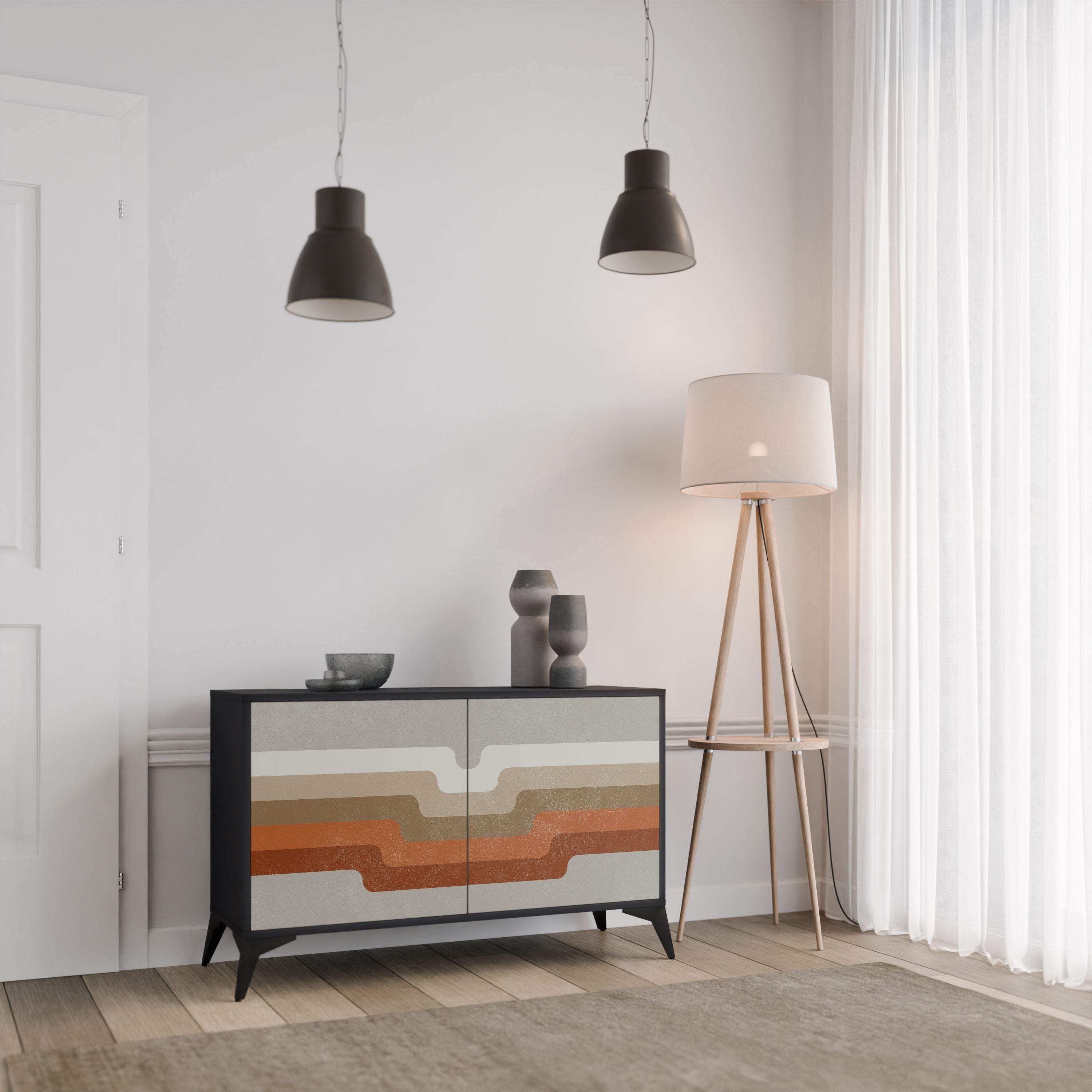 Buffet 2 portes PECULIAR TRAIL finition noire