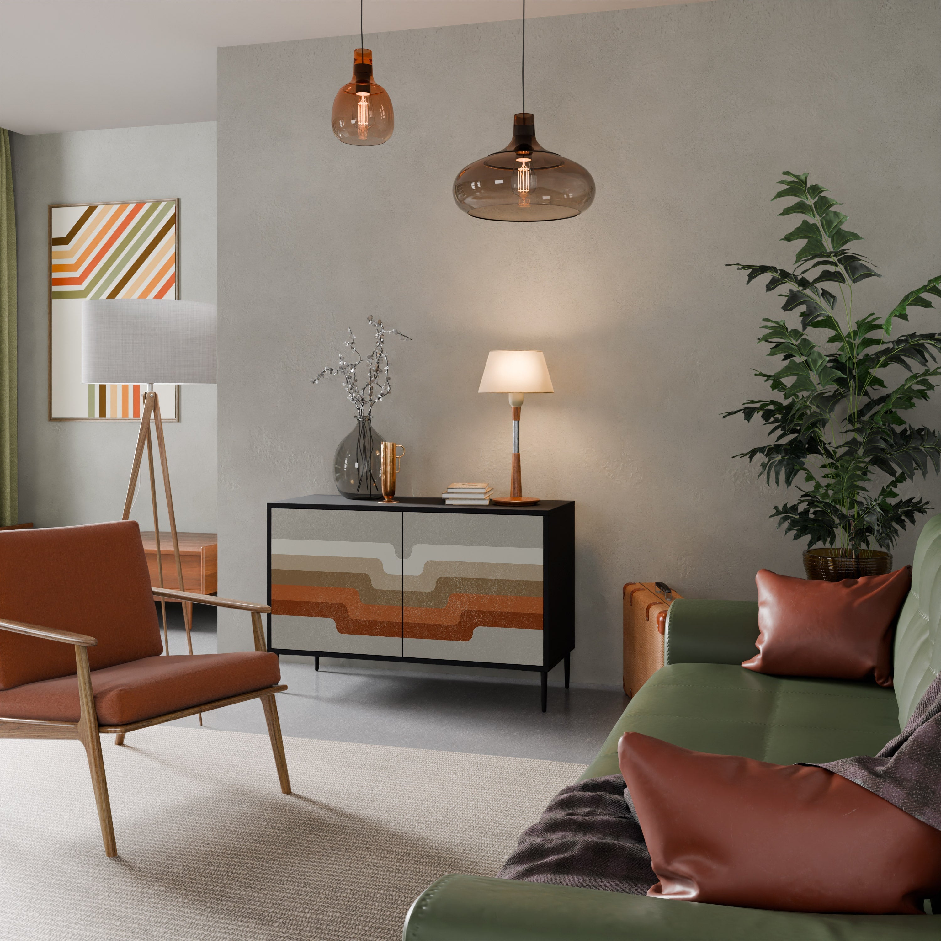 Buffet 2 portes PECULIAR TRAIL finition noire