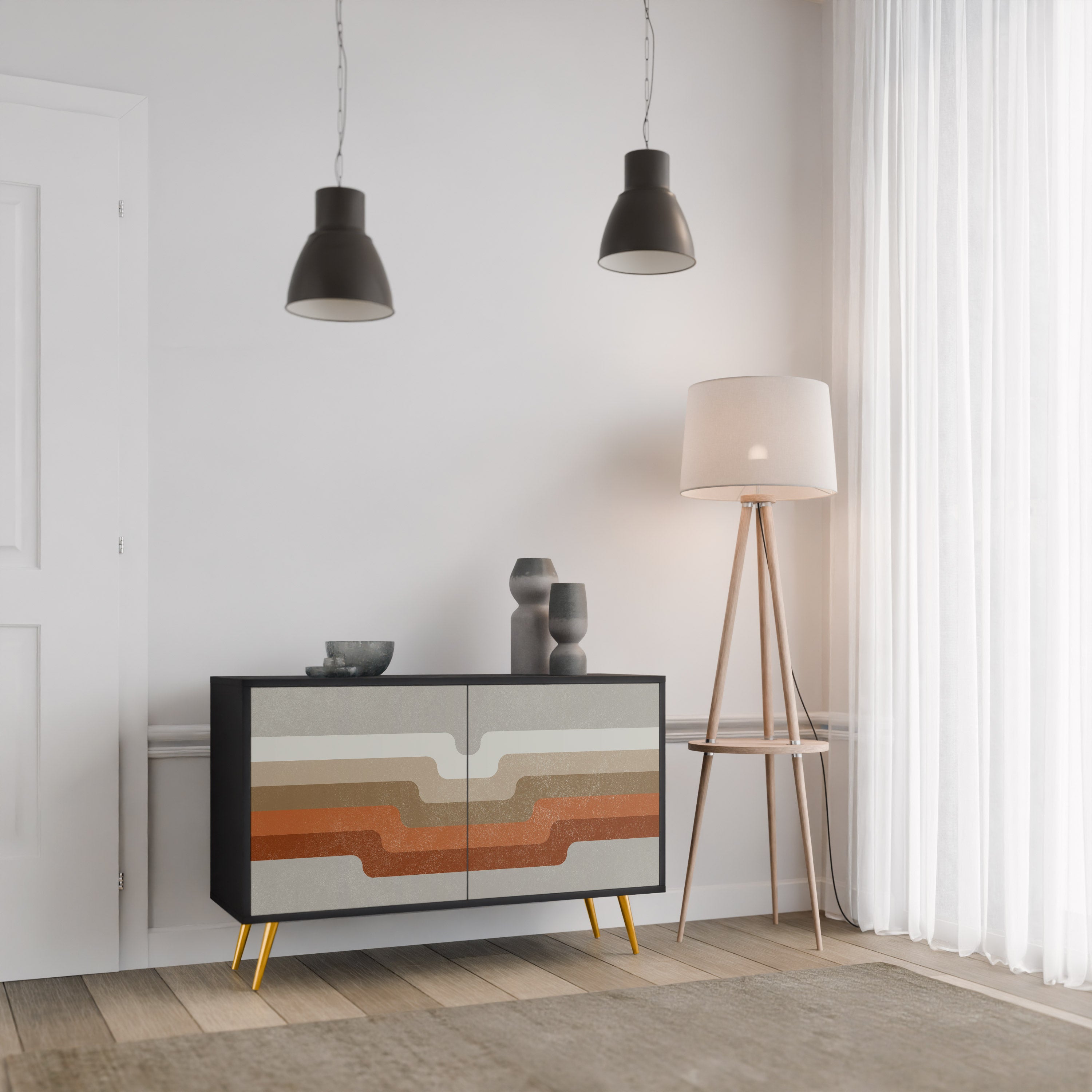 Buffet 2 portes PECULIAR TRAIL finition noire