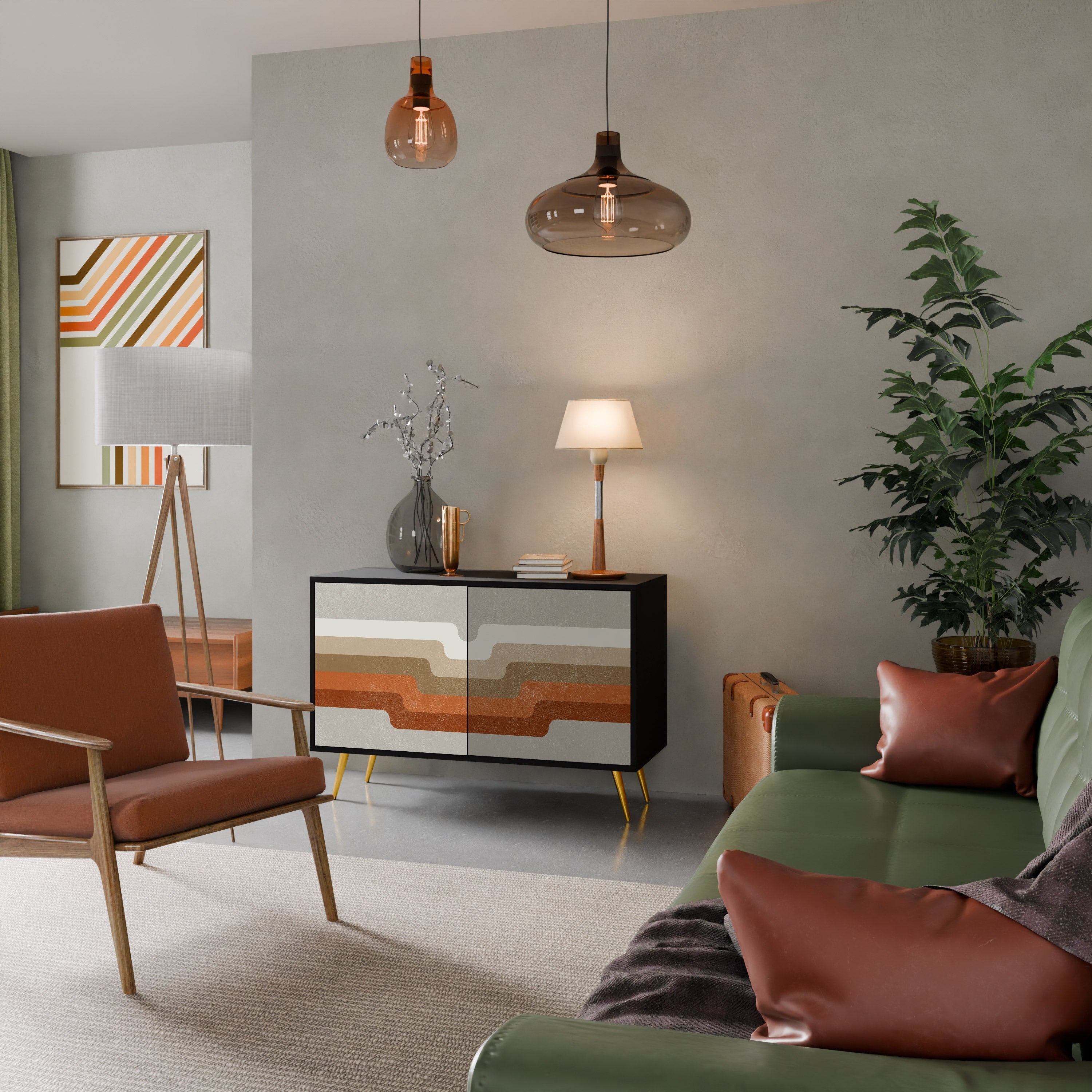 Buffet 2 portes PECULIAR TRAIL finition noire